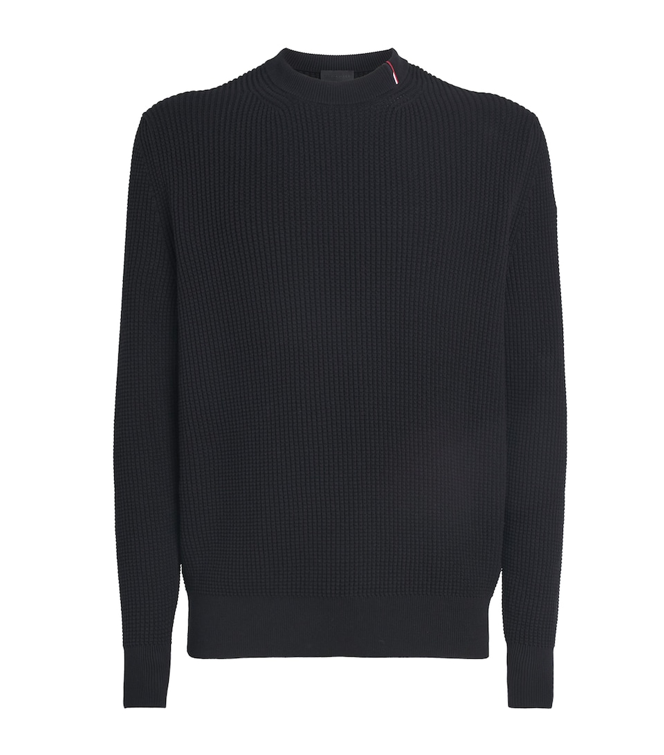 Cotton Waffle-Knit Sweater