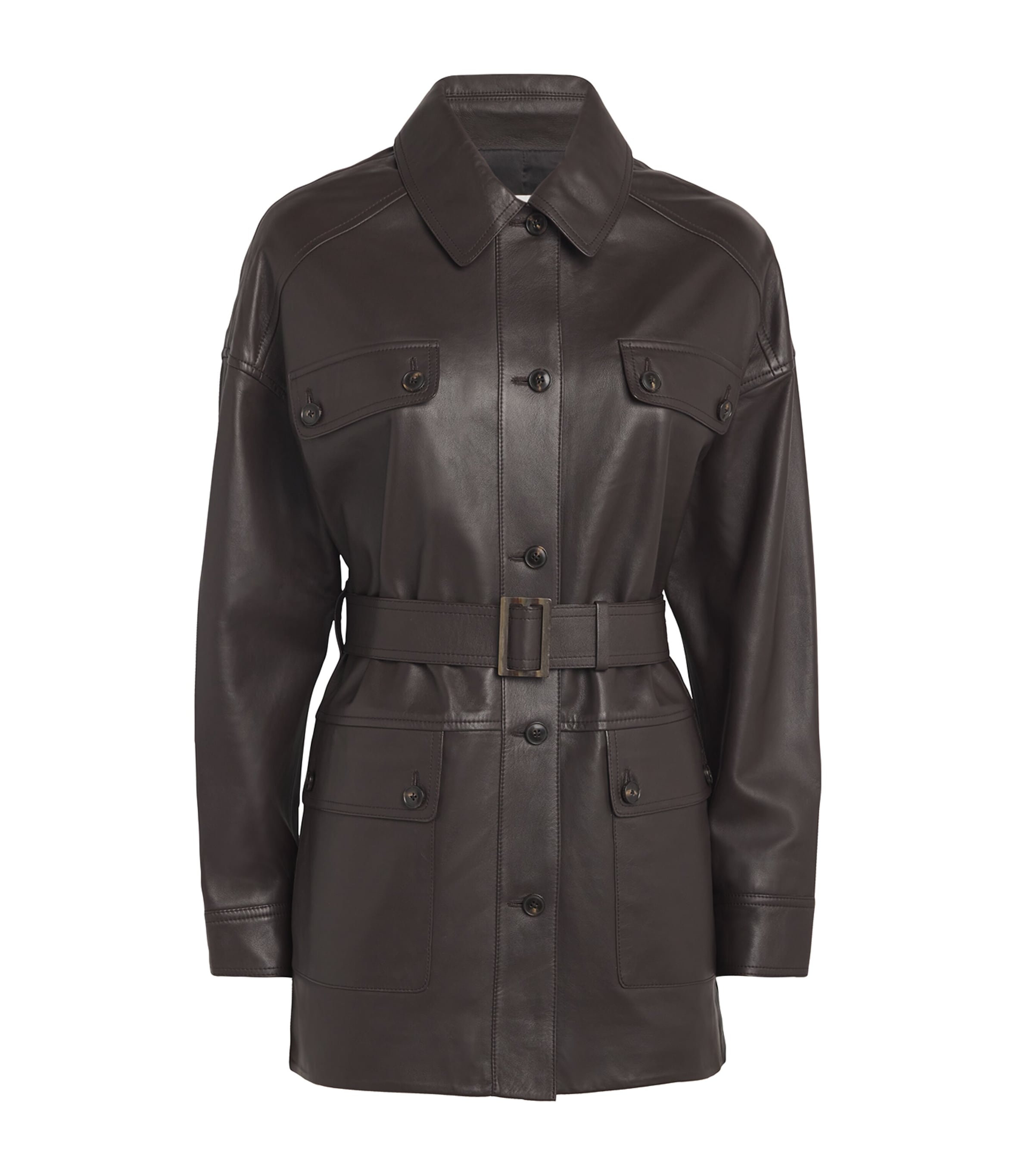 Yves Salomon Womens Nappa Lambskin Safari Jacket