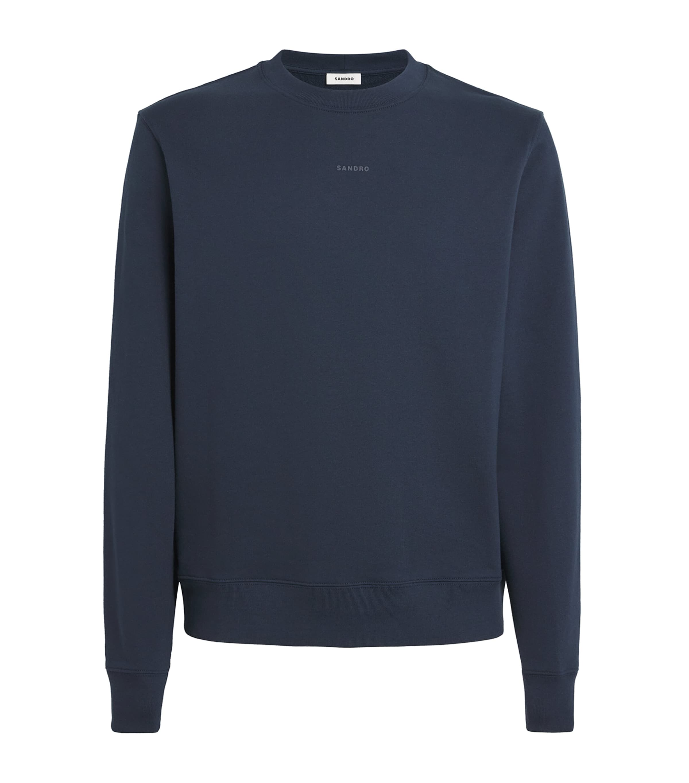 Sandro Paris Mens Cotton Logo Sweatshirt Navy Blue