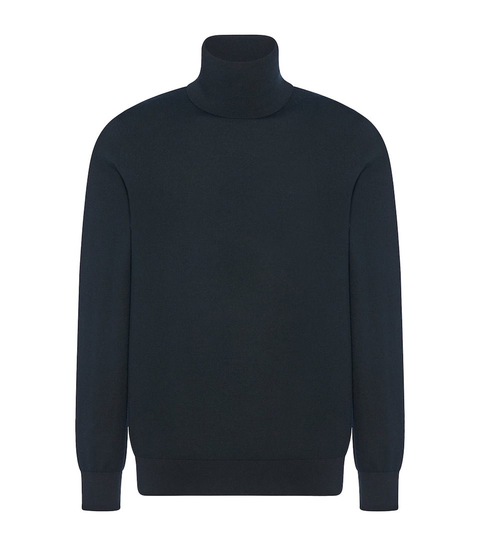 The Row Mens Adlan Wool Rollneck Sweater Black