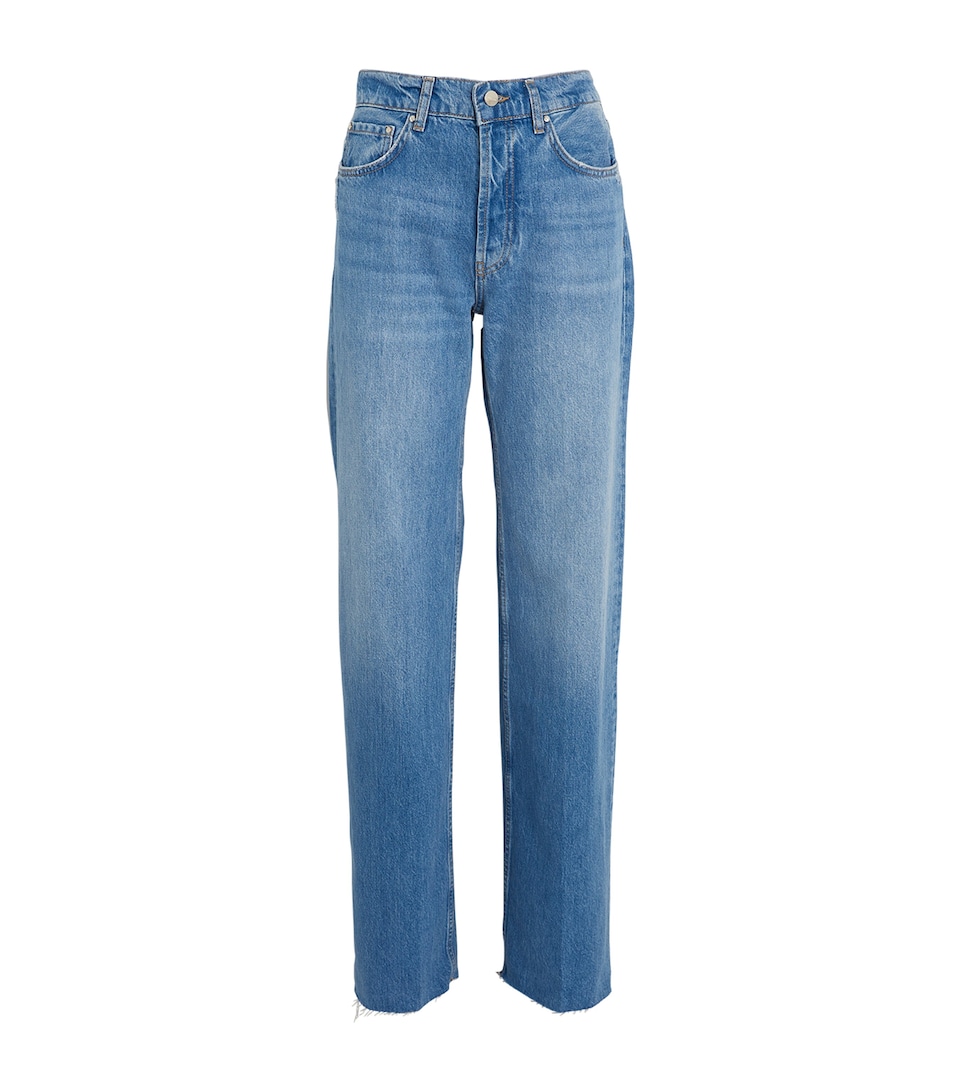 ANINE BING Womens Hugh Wide-Leg Jeans Panama Blue