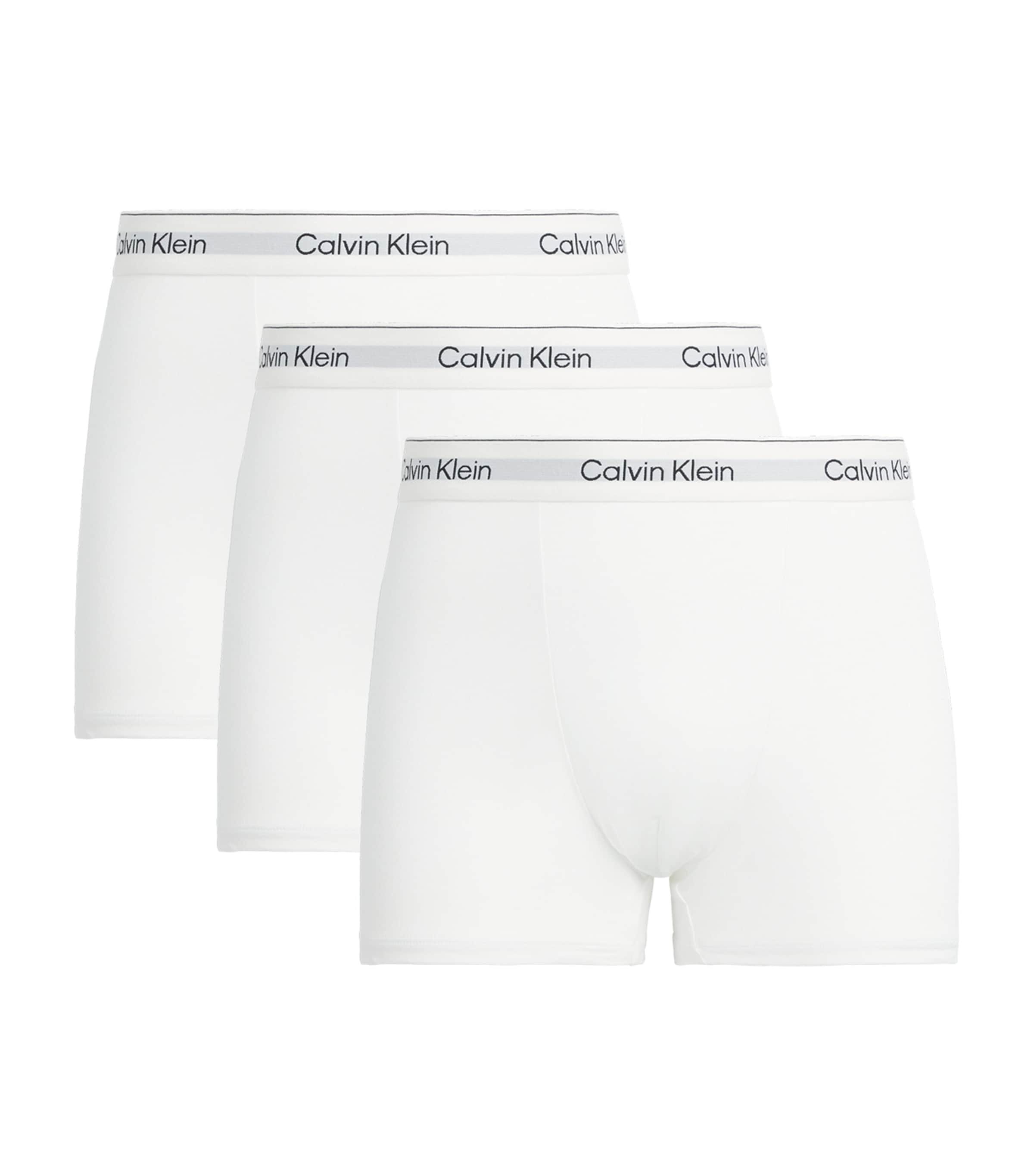 Calvin Klein Mens Cotton Stretch Icon Trunks (Pack of 3) White/white/whi