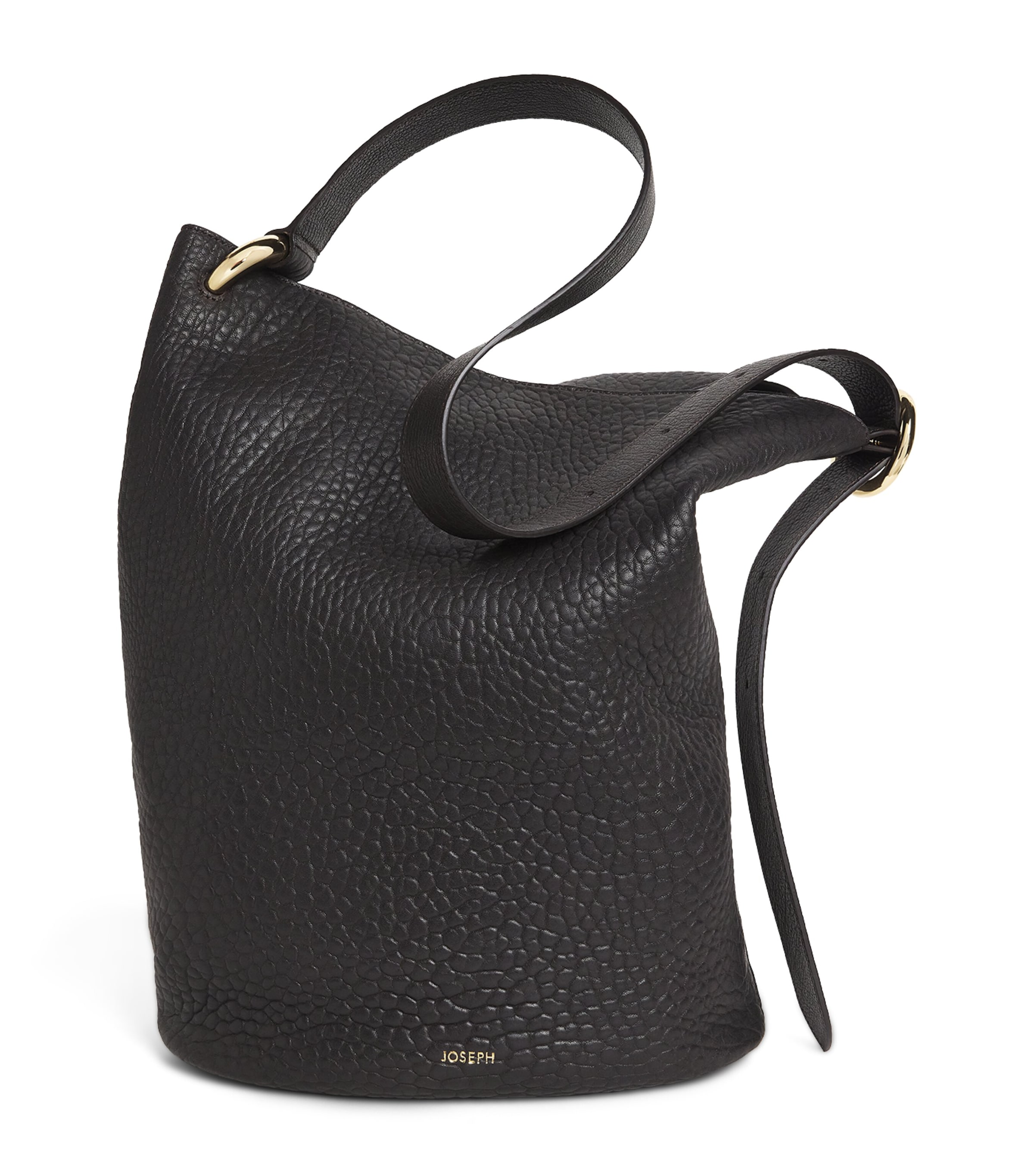 Leather Pebble Bucket Bag