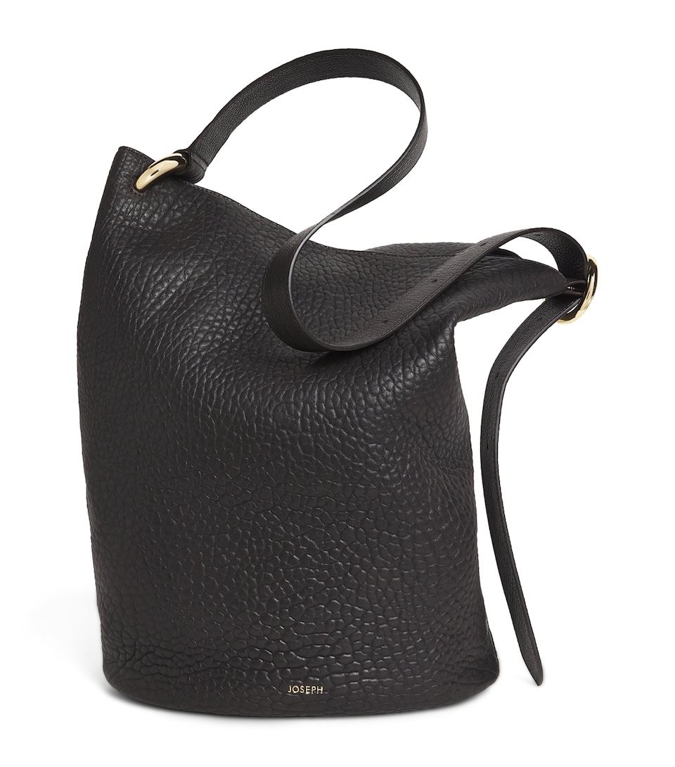 Leather Pebble Bucket Bag