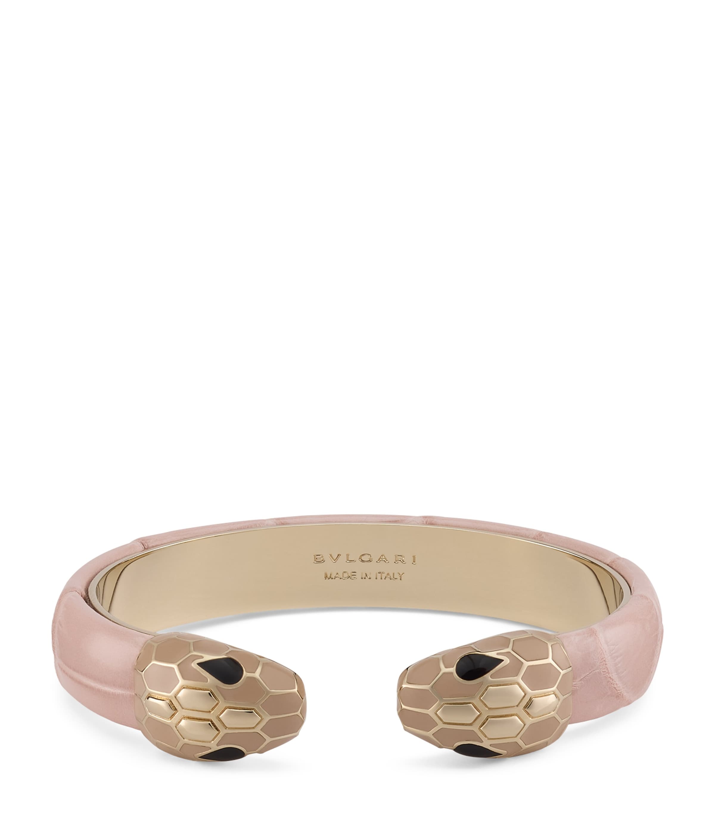 Bvlgari Galuchat Leather Serpenti Forever Bangle Pink