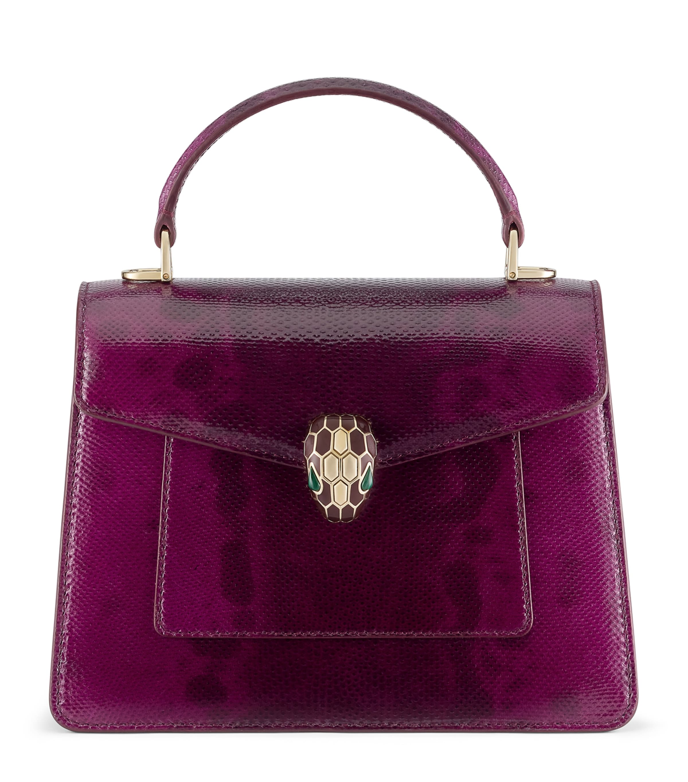 Bvlgari Karung Leather Serpenti Forever Top-Handle Bag Purple