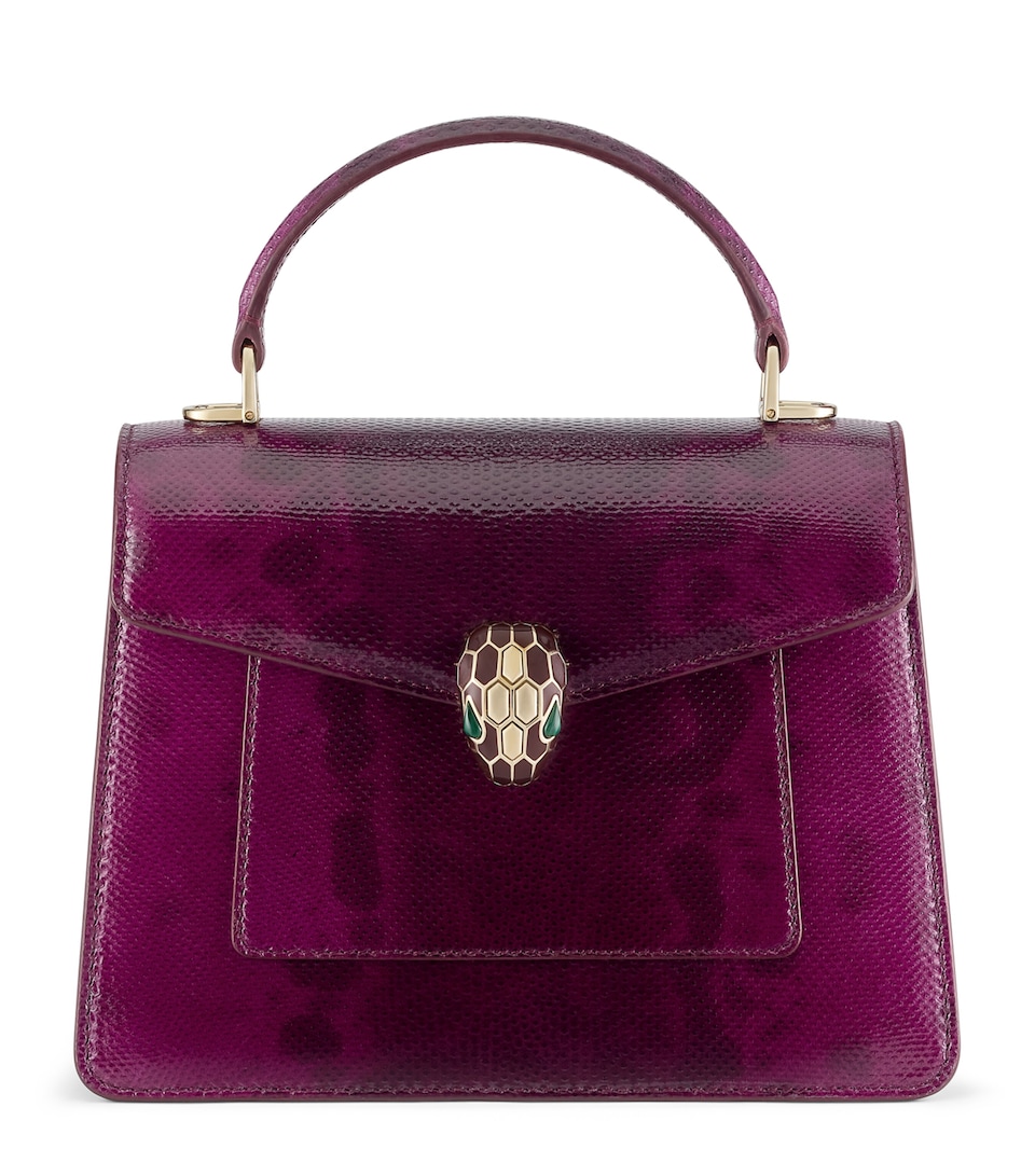 Bvlgari Karung Leather Serpenti Forever Top-Handle Bag Purple