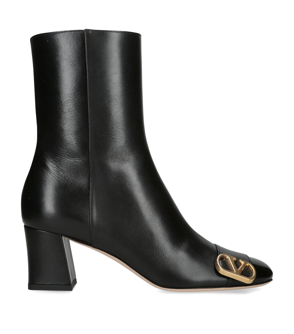 Valentino Garavani Womens Leather Veeside Ankle Boots 60 Black