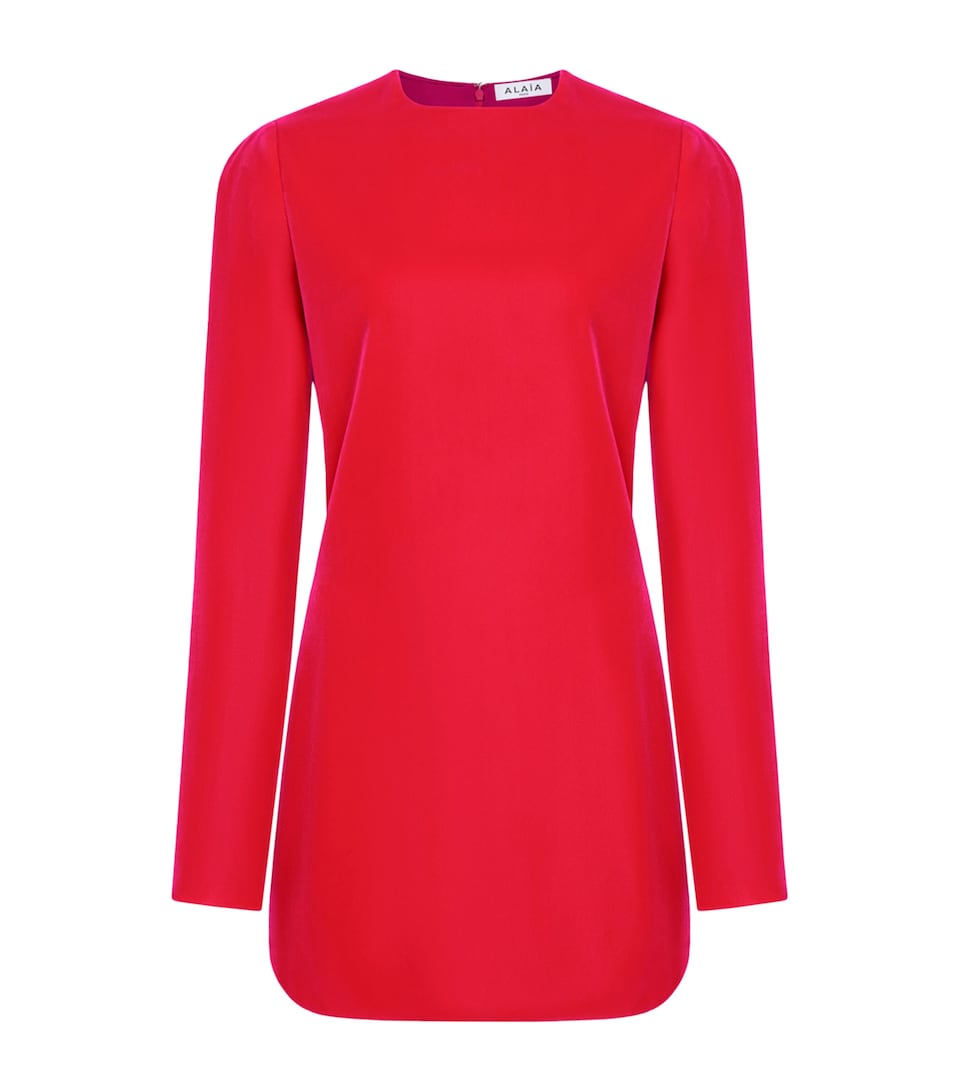 Alaïa Womens Velvet Cinched Mini Dress Bougainvillea