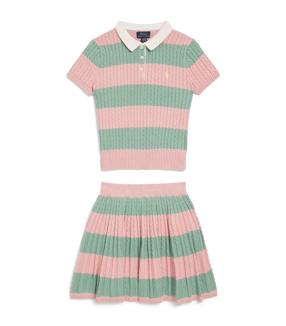 Ralph Lauren Kids Cotton Polo Shirt and Skirt Set (6-14 Years) Adirondack Rose Mlti