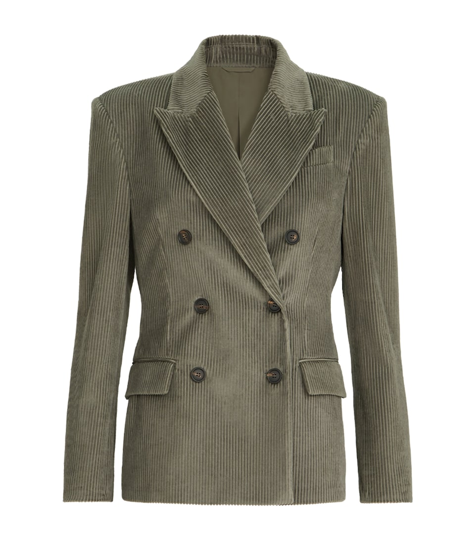 Brunello Cucinelli Womens Corduroy Double-Breasted Blazer