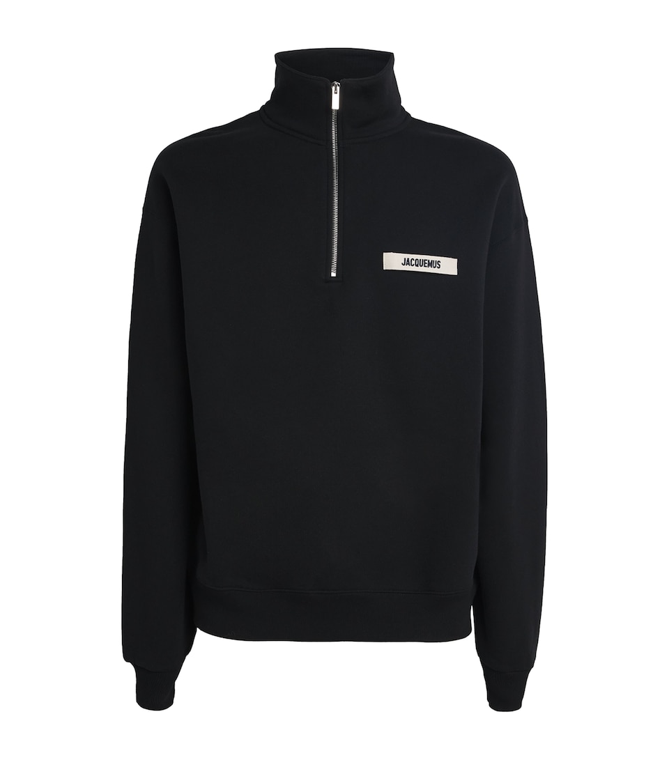 Cotton Logo Quarter-Zip Sweater