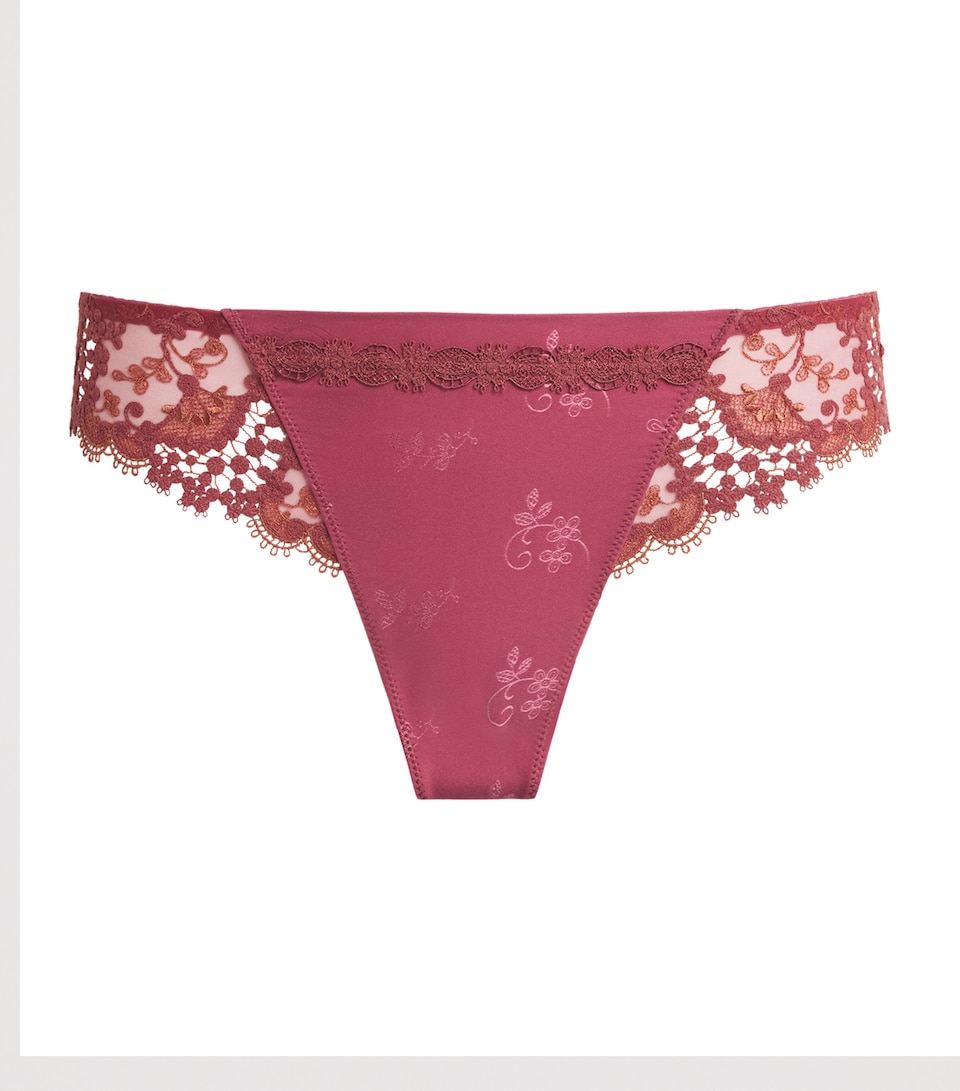 Simone Perele Womens Lace Wish Tanga Santal Pink