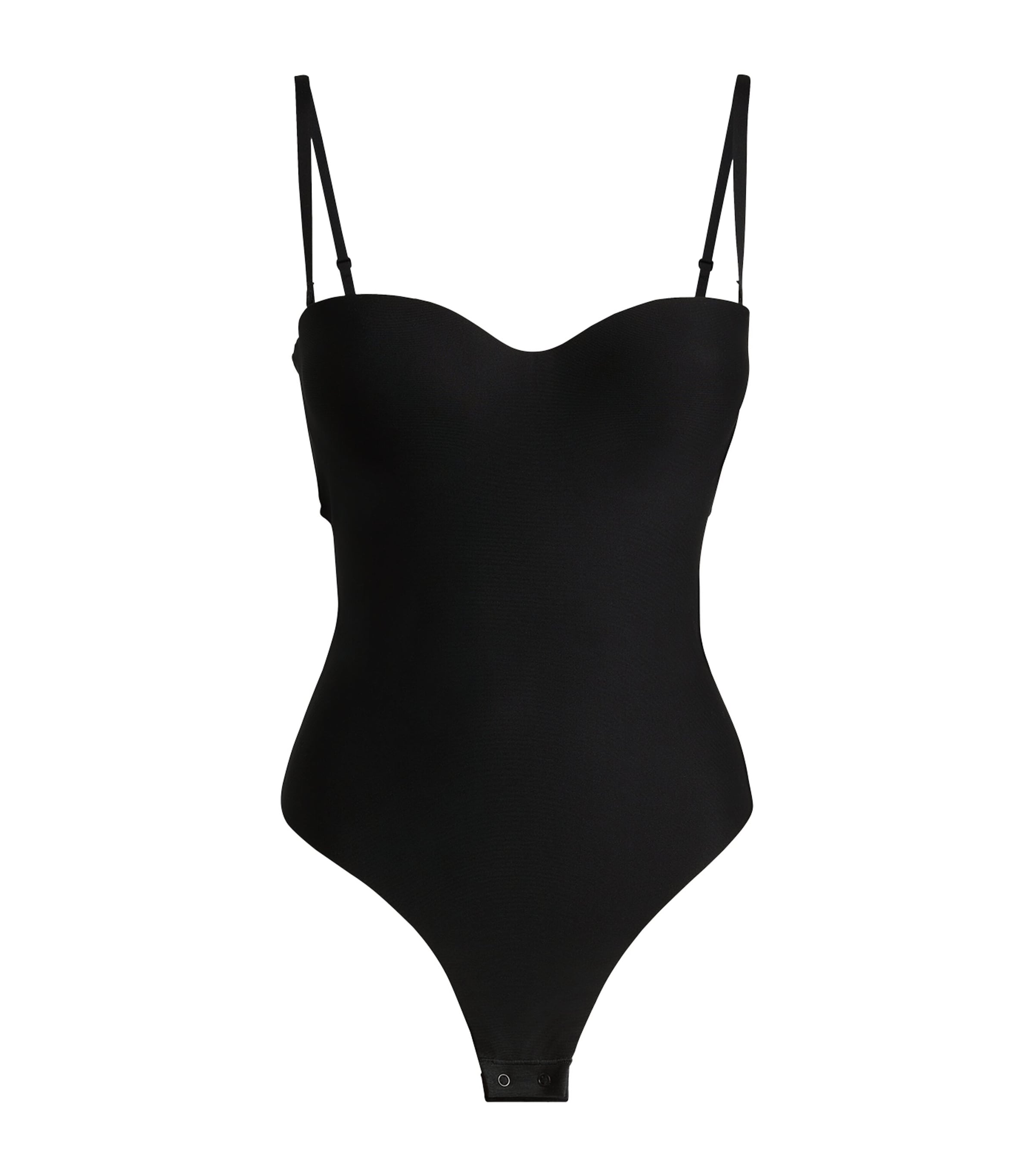 Skims Womens Moulded Underwire Thong Bodysuit Onyx