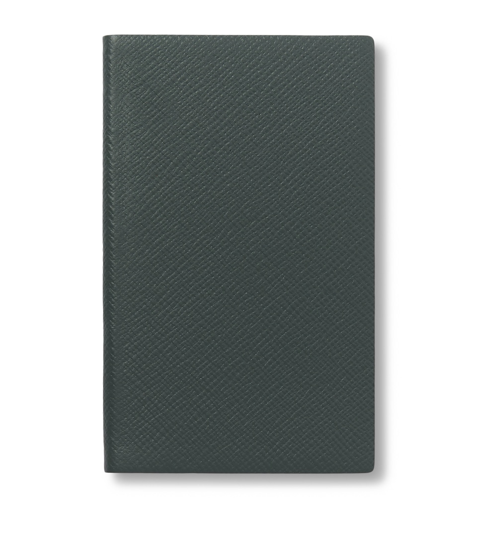 Smythson Leather Panama Notebook Slate Green