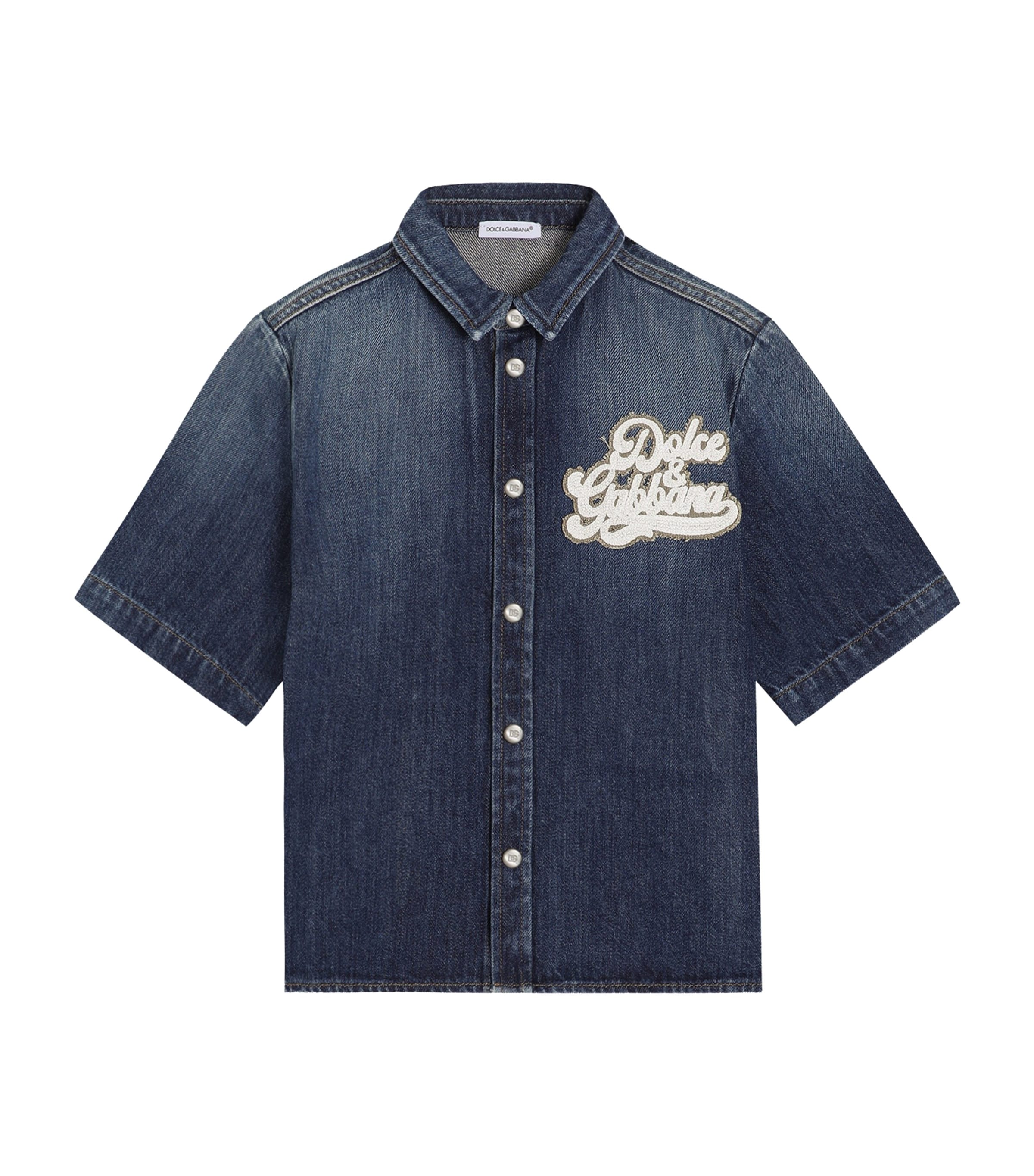 Dolce&Gabbana Kids Logo Denim Shirt (8-12+ Years) Combined Colou