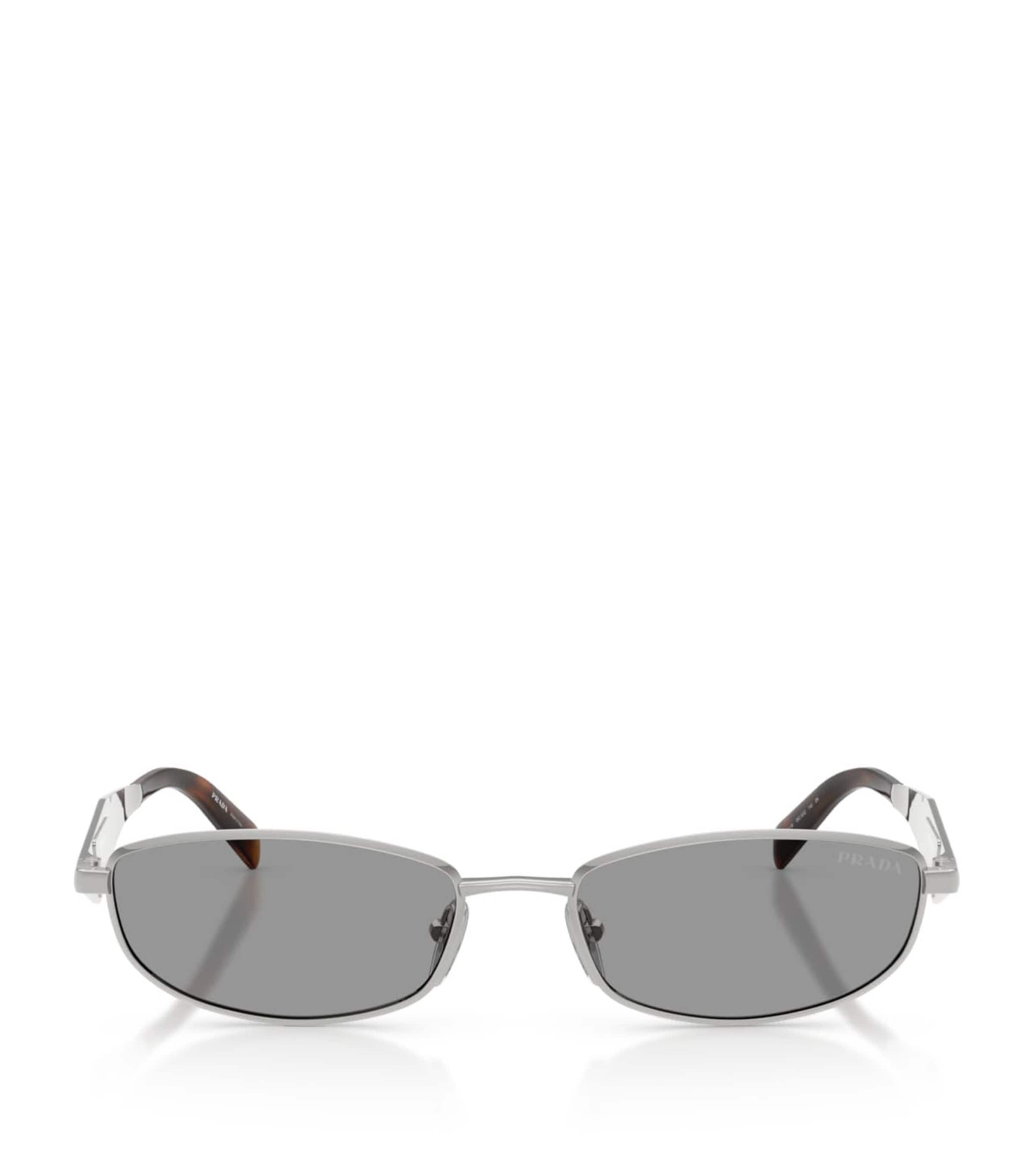 Prada Metal Oval Sunglasses Silver