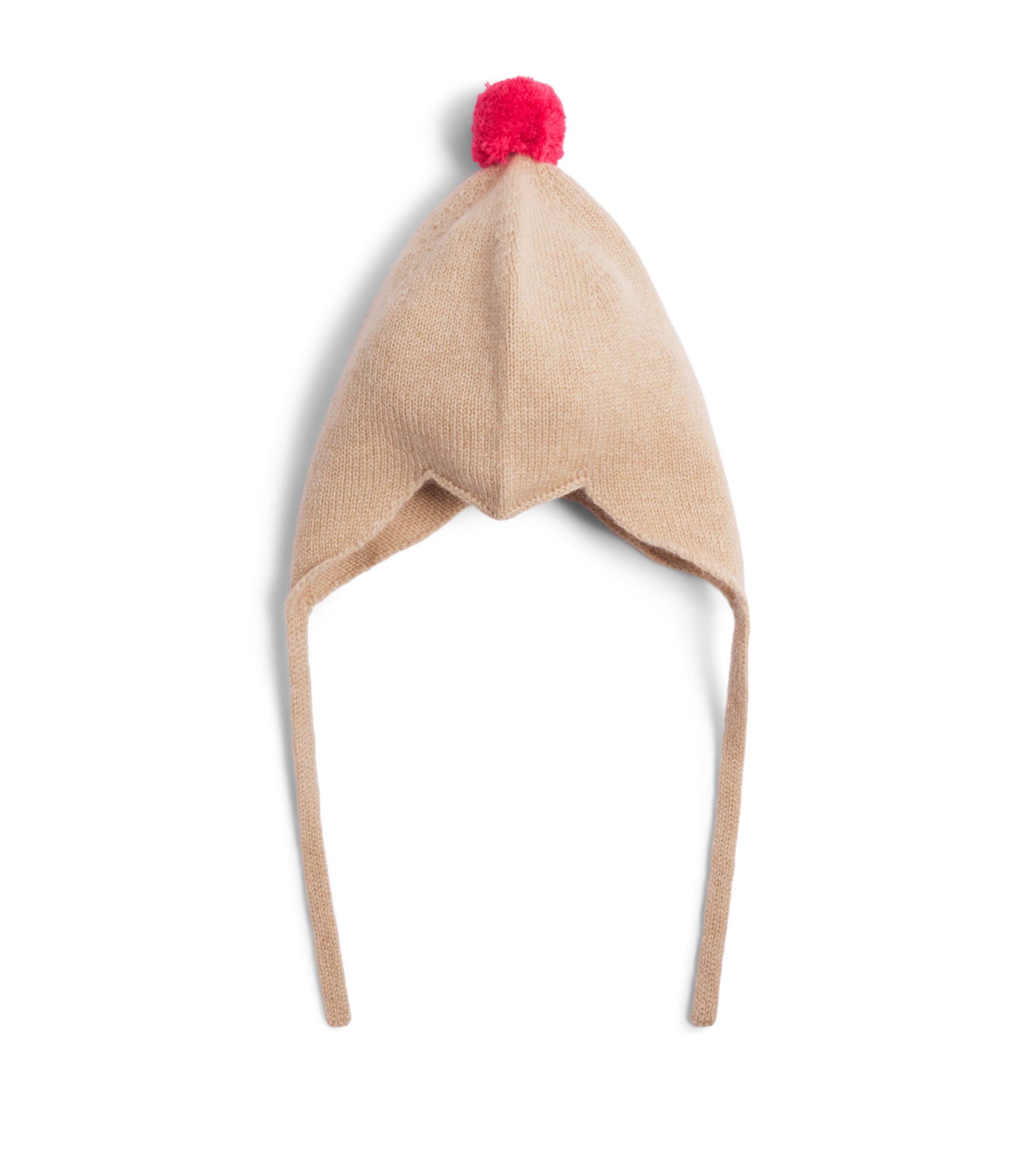Rosie Sugden Cashmere Pom-Pom Bonnet (0-24 Months) Camel/blusher