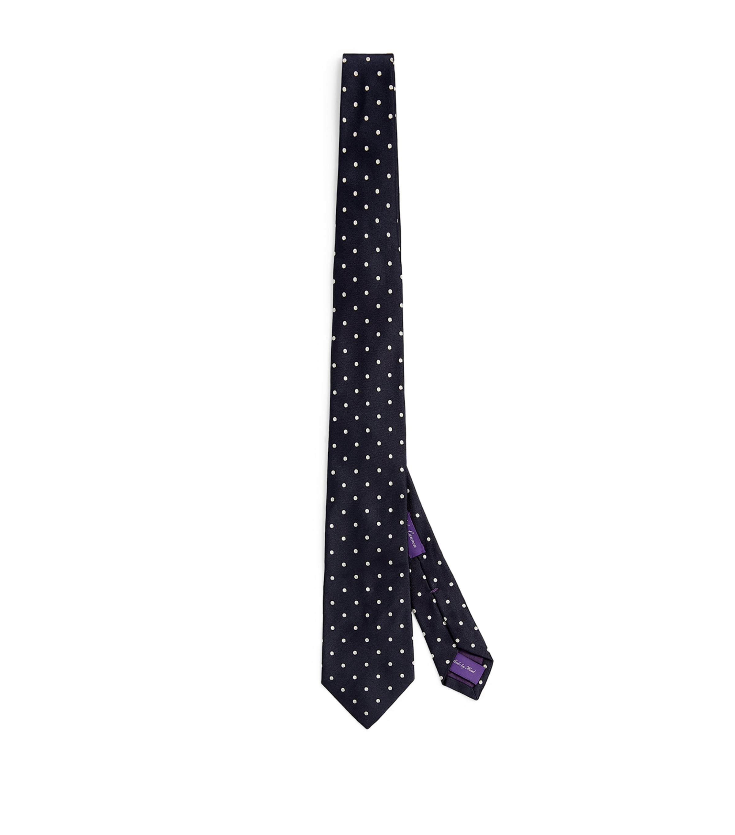 Ralph Lauren Purple Label Silk Polka-Dot Tie Dark Navy