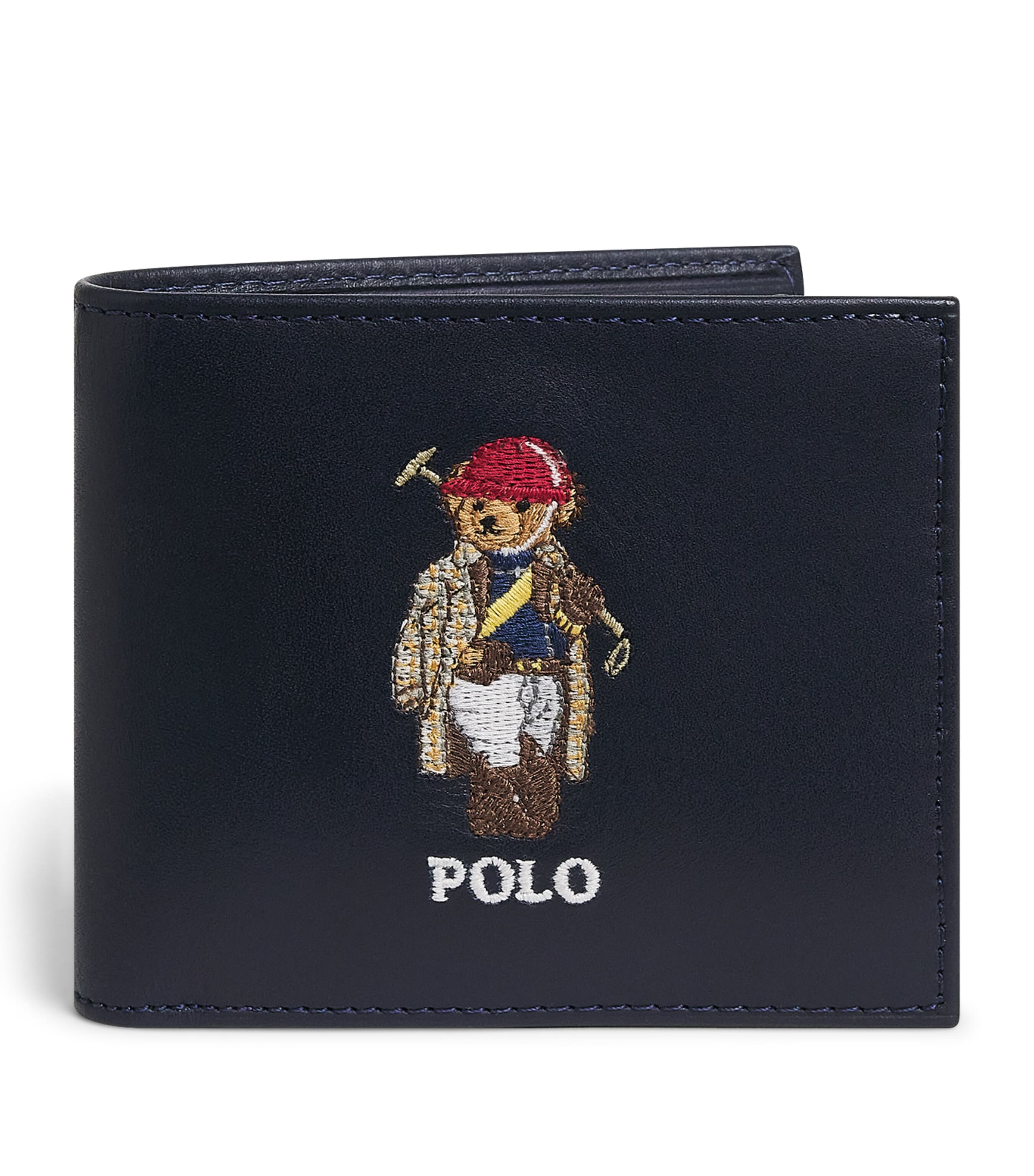 Leather Polo Bear Bifold Wallet