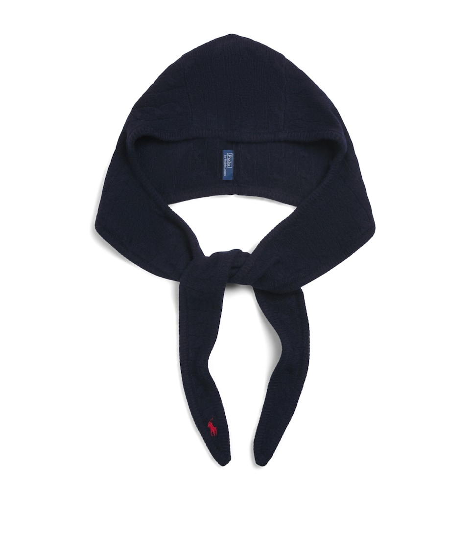 Polo Ralph Lauren Wool-Cashmere Cable-Knit Wrap Snood Hunter Navy
