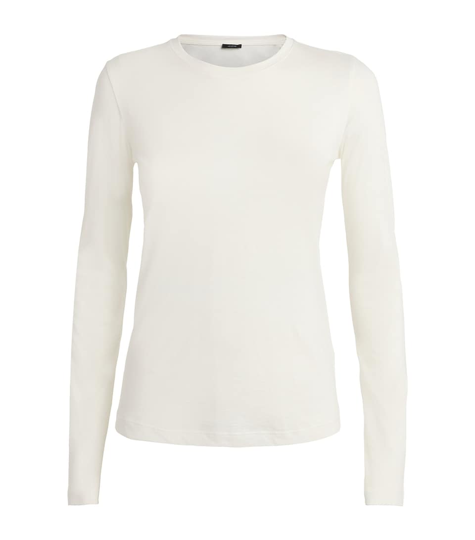 Cotton-Silk Long-Sleeve T-Shirt