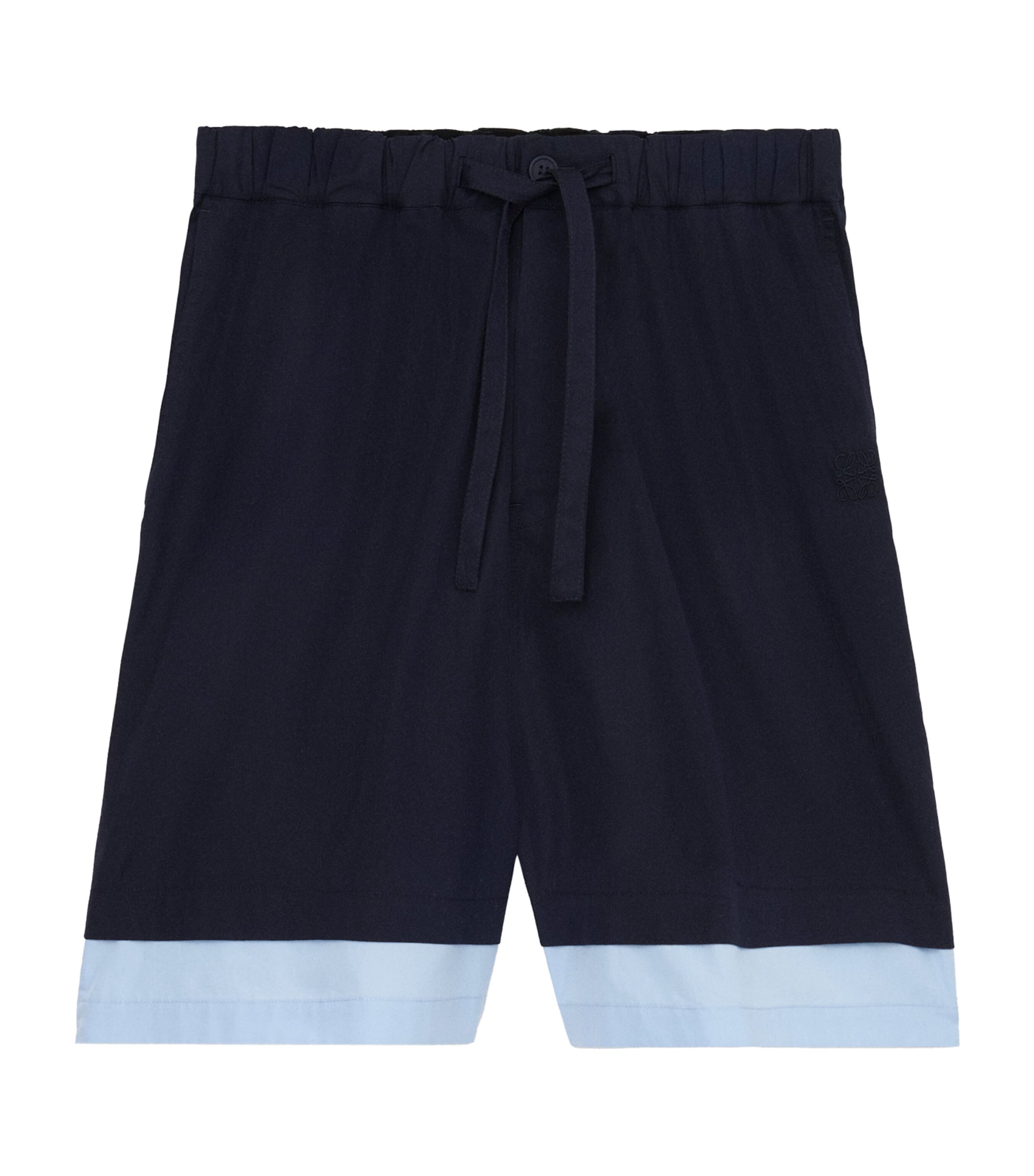 Cotton-Blend Two-Tone Shorts