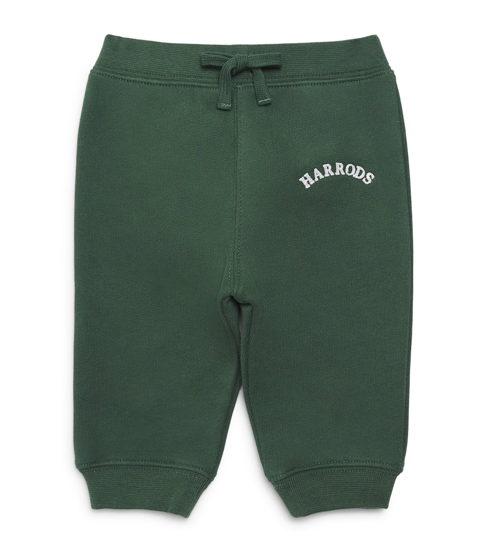 Harrods Cotton Logo Embroidered Sweatpants (0-18 Months) Green