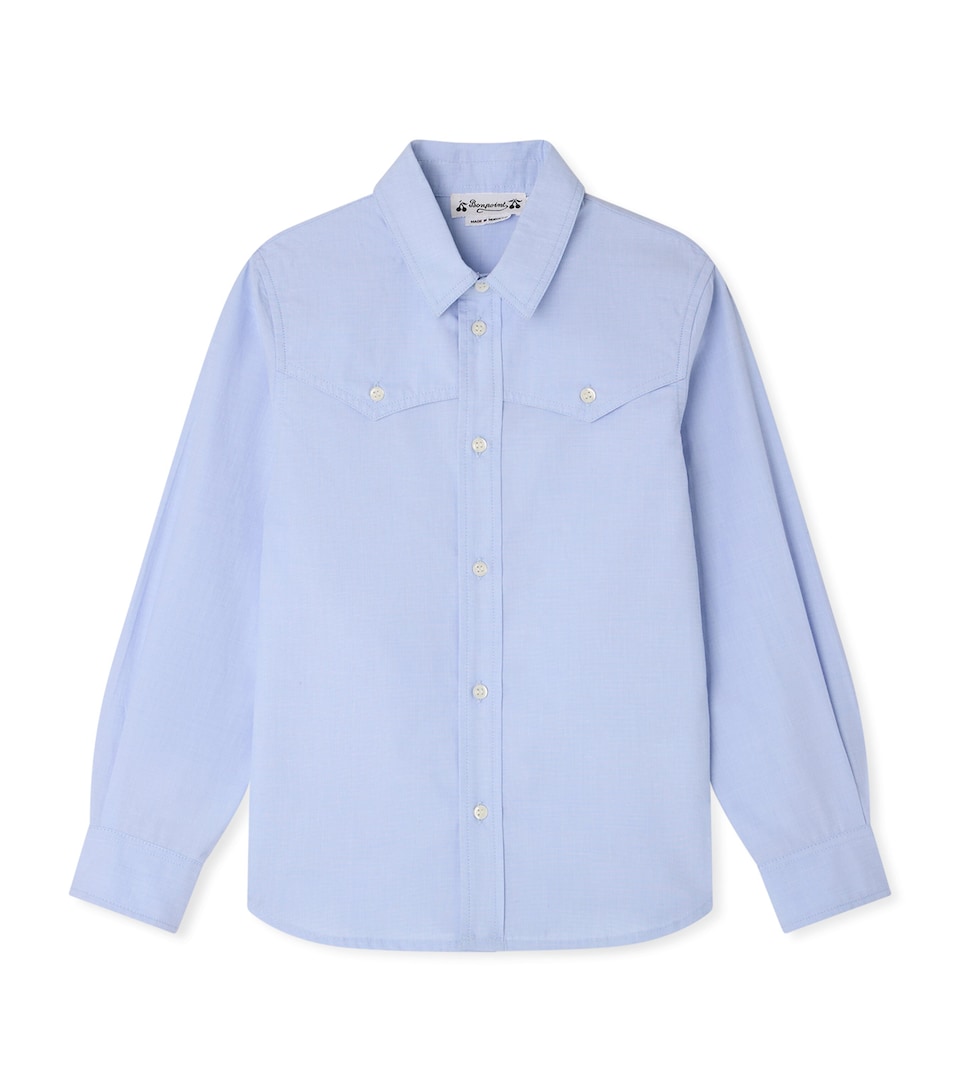 Bonpoint Cotton Western Shirt (4-8 Years) Bleu