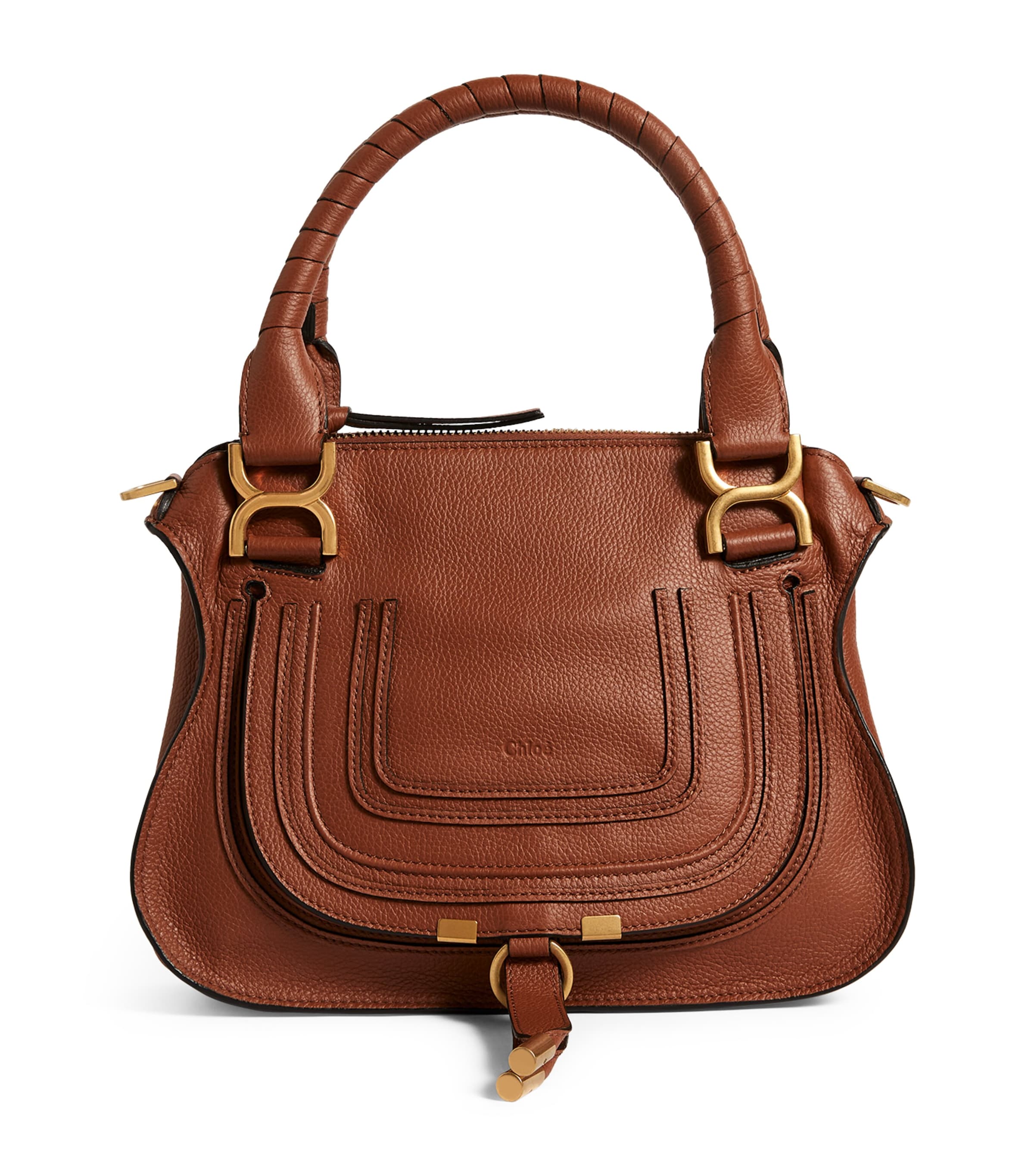 Small Leather Marcie Top-Handle Bag