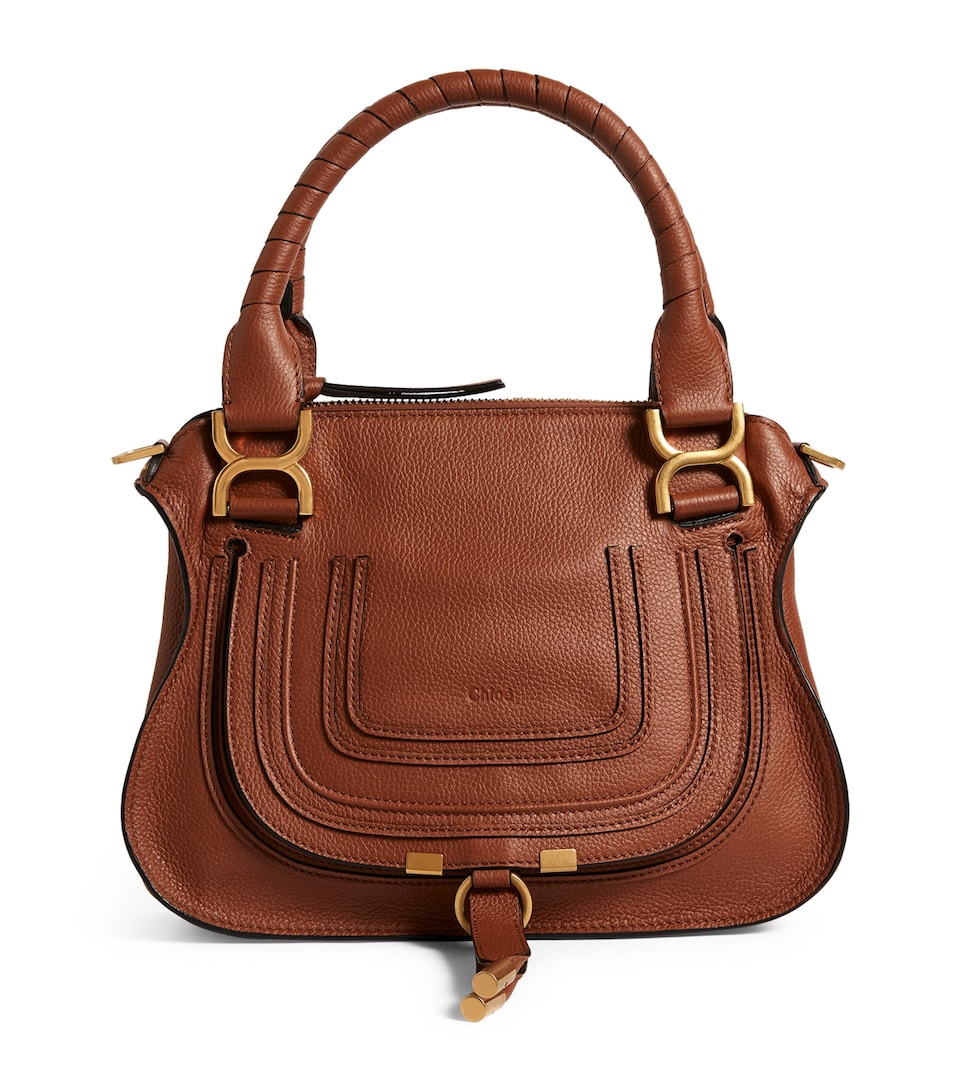 Small Leather Marcie Top-Handle Bag