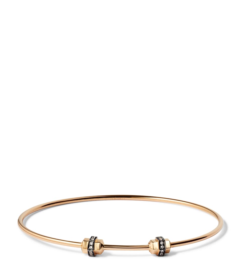 Small-Medium Yellow Gold and Sapphire Mythology Bangle
