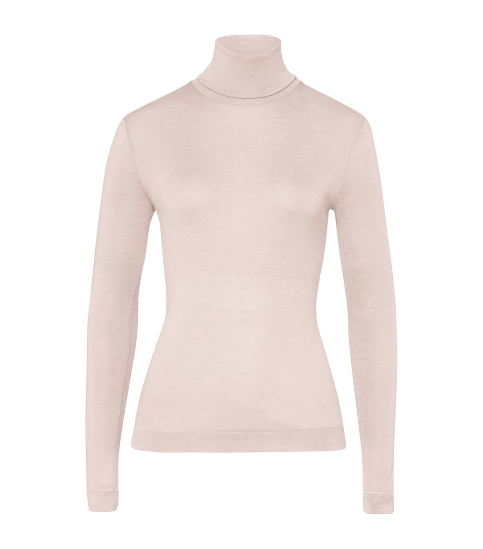 Silk-Cashmere Rollneck Top
