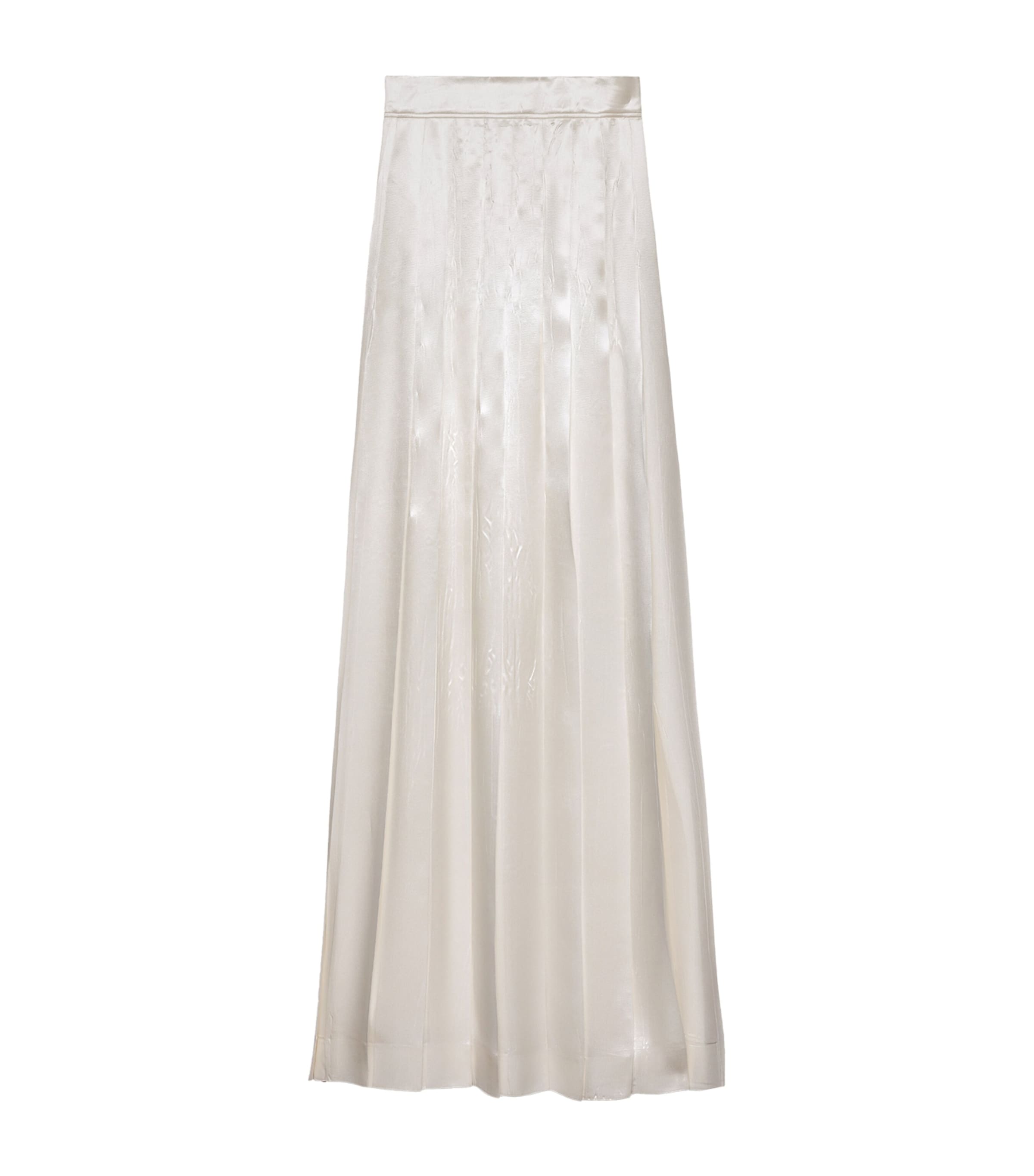 Satin Pleated Maxi Skirt