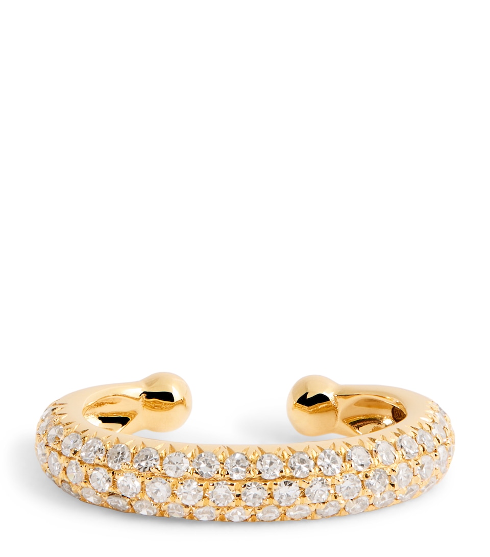 Yellow  Gold and Diamond Boho Jumbo Single Ear Cuff