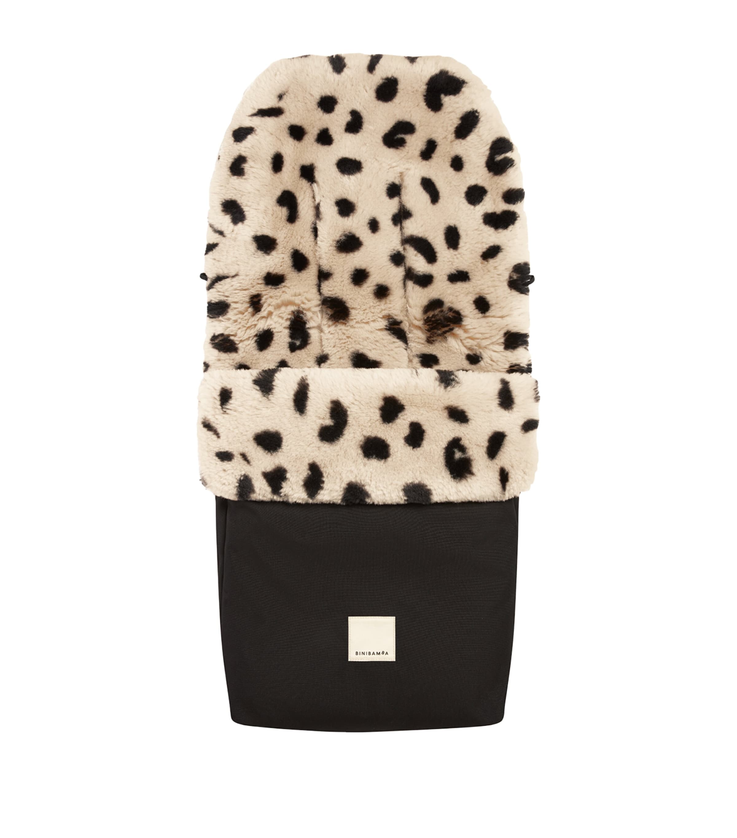 Binibamba Sheepskin-Lined Puffmuff Noir & Leopard