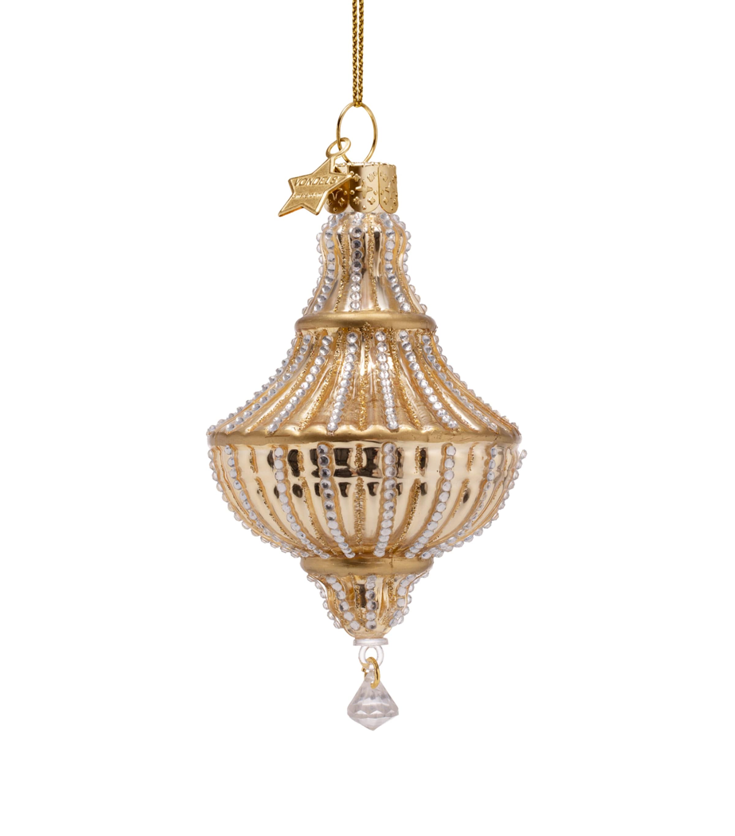 Harrods Glass Chandelier Tree Decoration Champagne