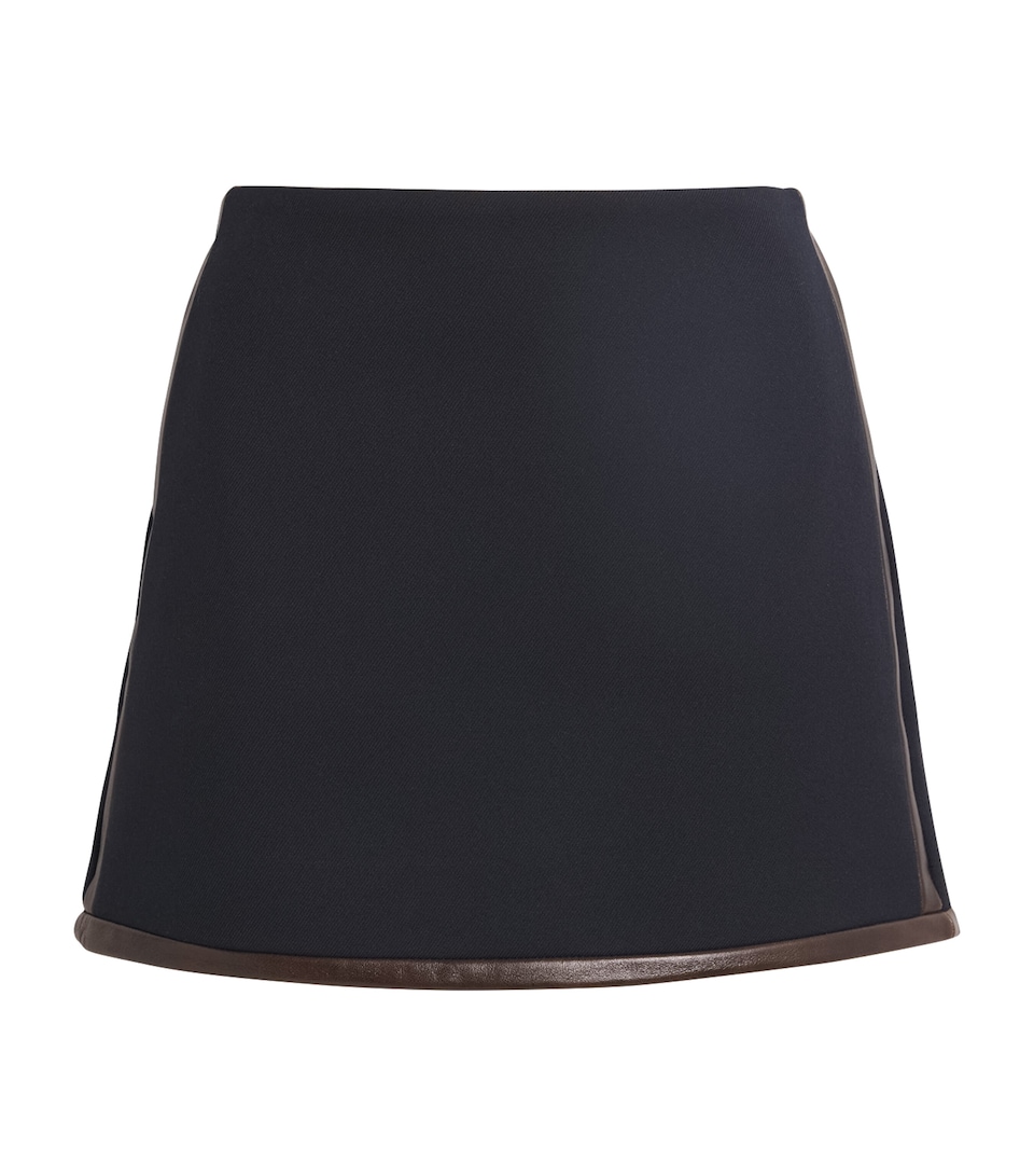 Leather-Detail Mini Skirt