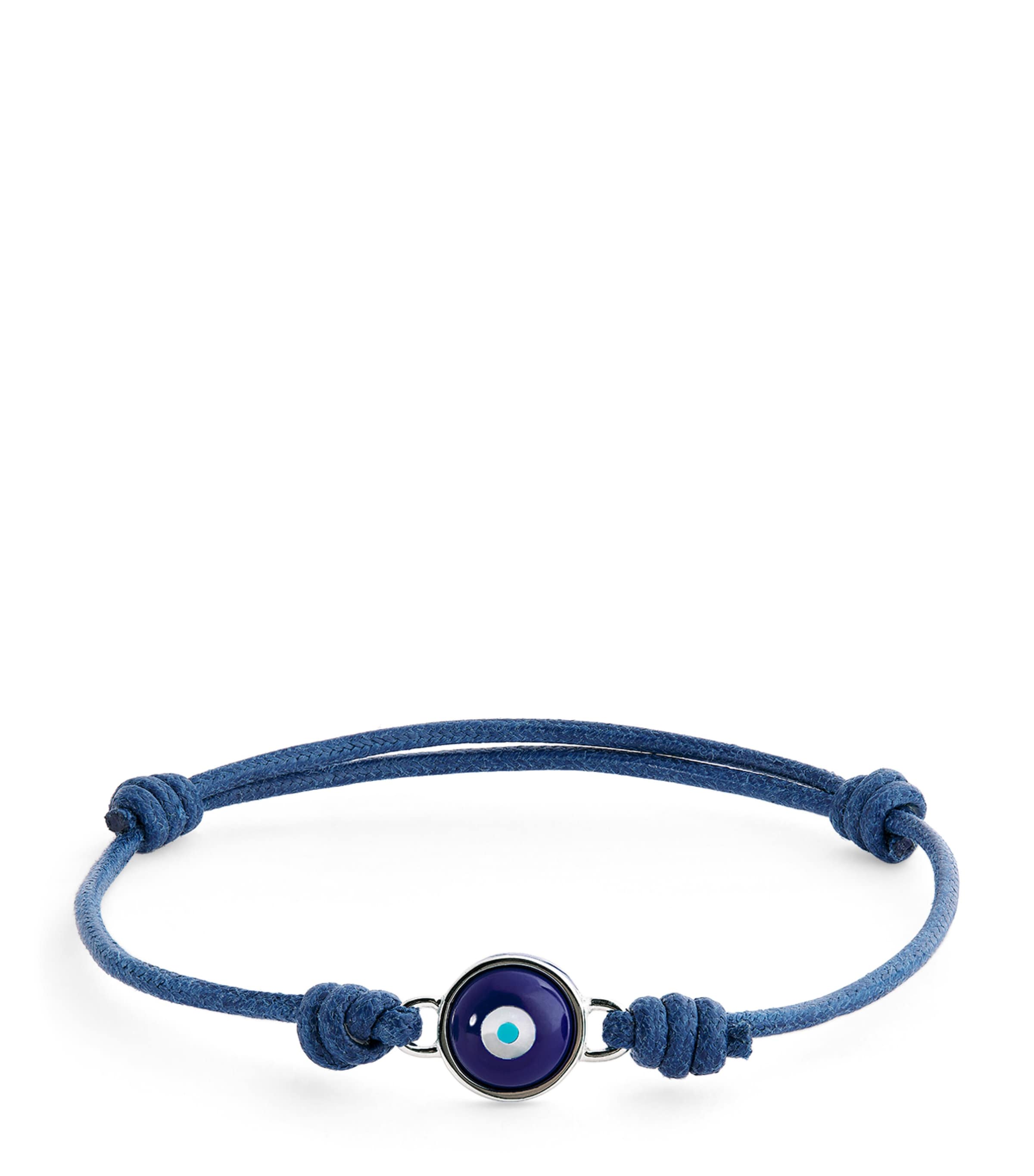 Tateossian Macrame Milos Evil Eye Bracelet Blue