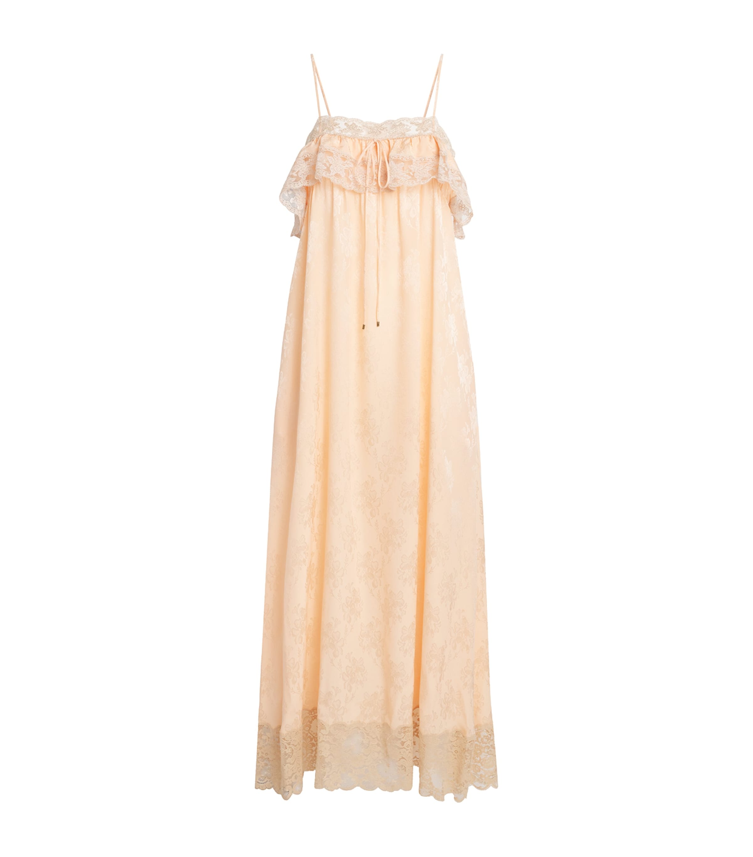 Chloé Womens Silk Floral Jacquard Maxi Dress Delicate Pink