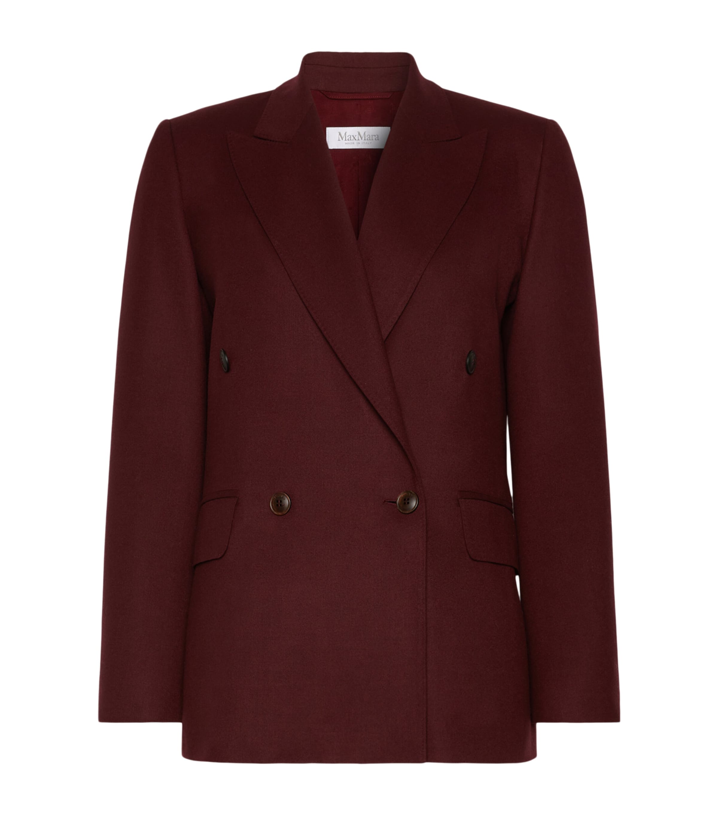 Max Mara Womens Virgin Wool-Blend Blazer Wine Coloured