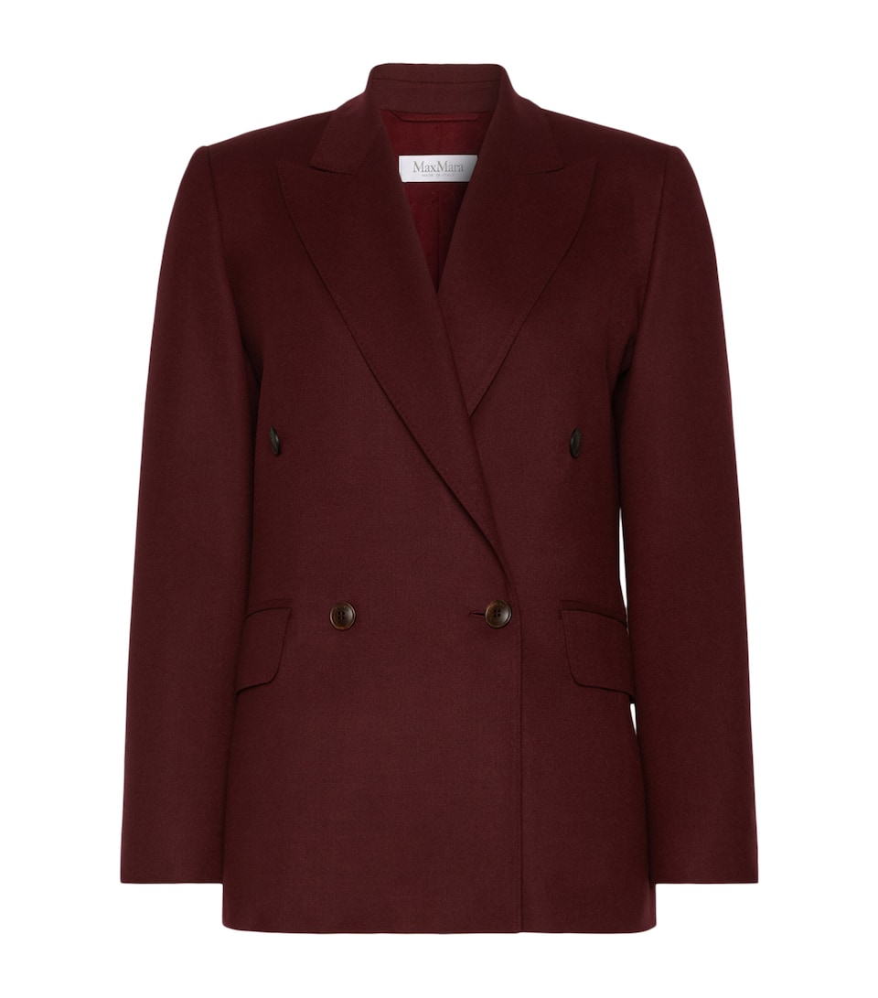 Max Mara Womens Virgin Wool-Blend Blazer Wine Coloured