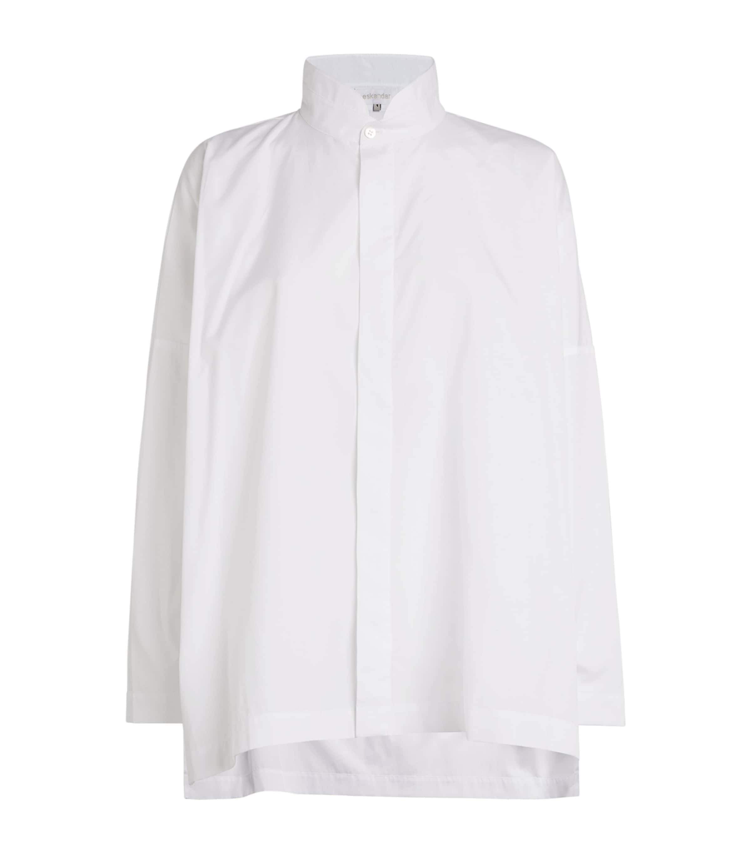 Cotton Stand-Collar Shirt