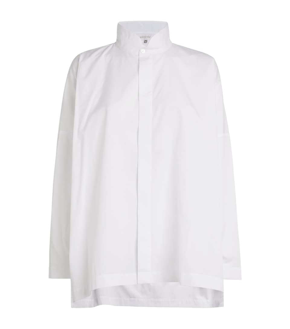 Cotton Stand-Collar Shirt