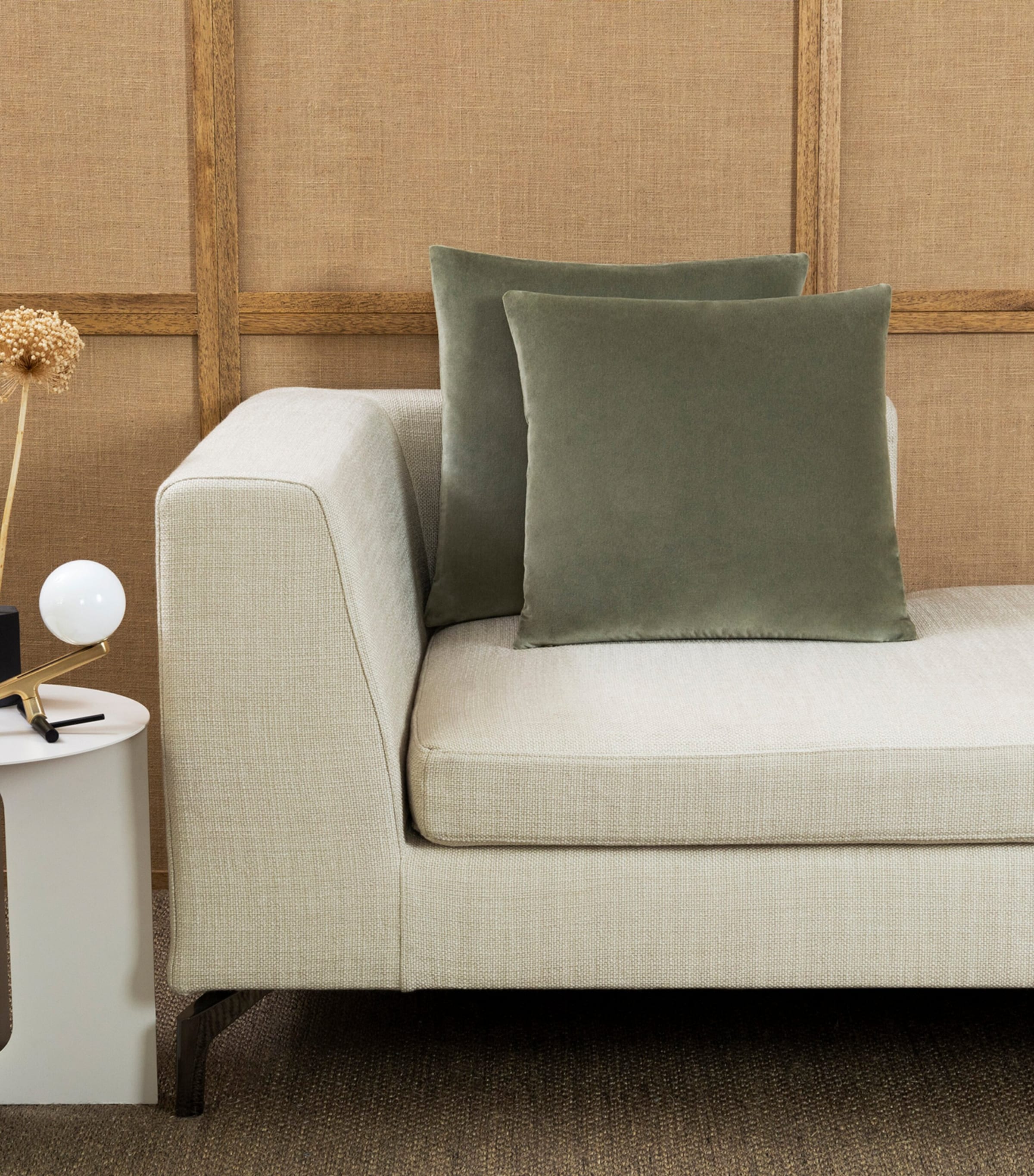 Frette Luxury Velvet Cushion Cover (65cm x 65cm) Tranquil Gree