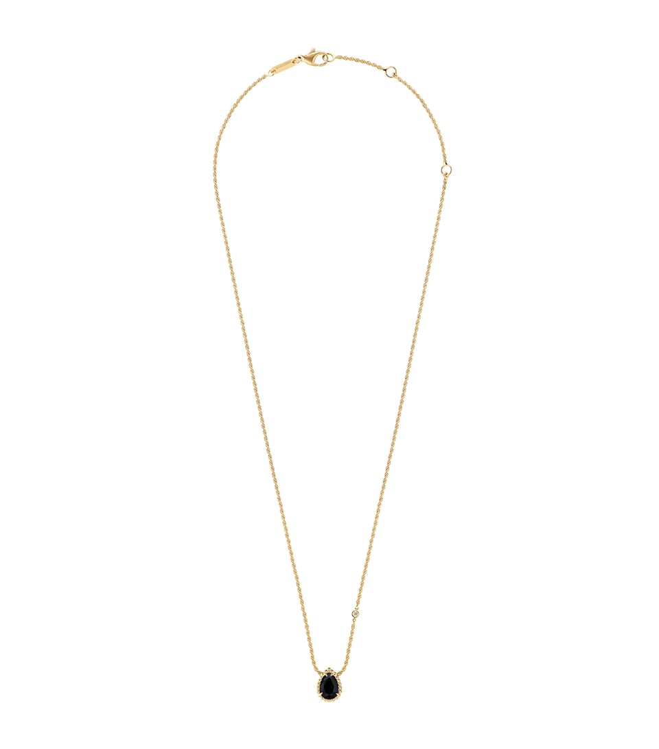 Boucheron Yellow Gold, Diamond and Onyx Serpent Bohème Pendant Necklace Yellow Gold