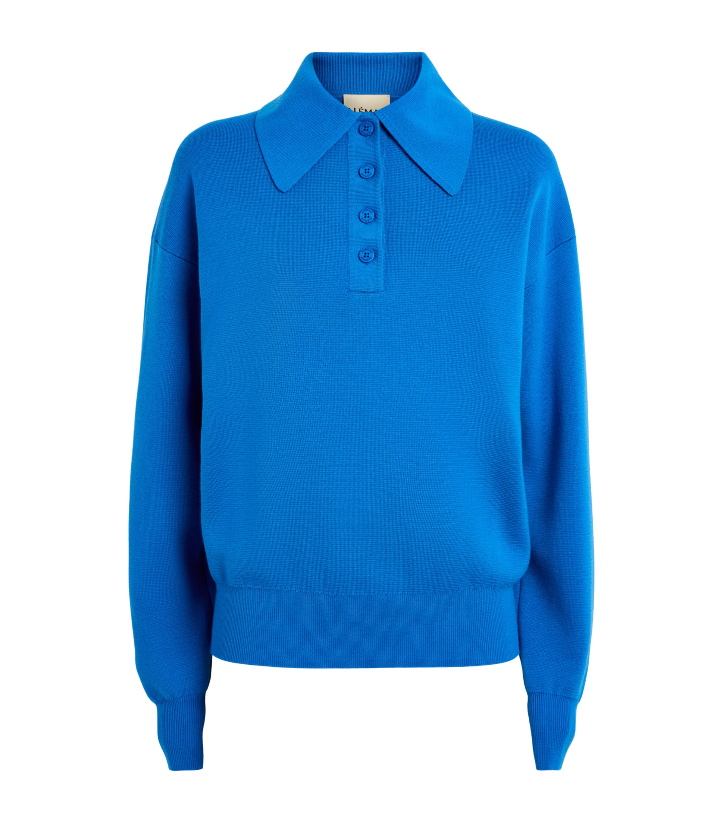 ALEMAIS Womens Wool Claudia Polo Sweater Azure