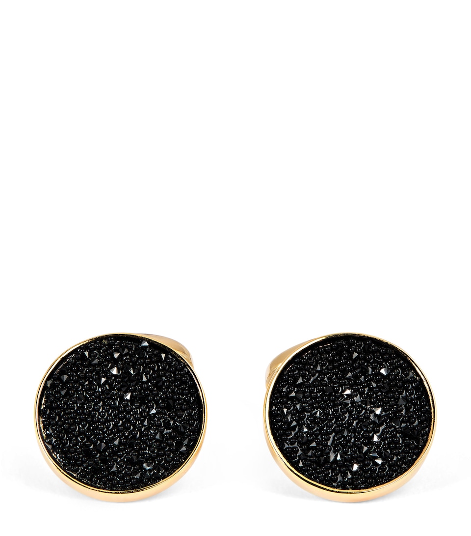 Gold-Plated Moondust Round Cufflinks
