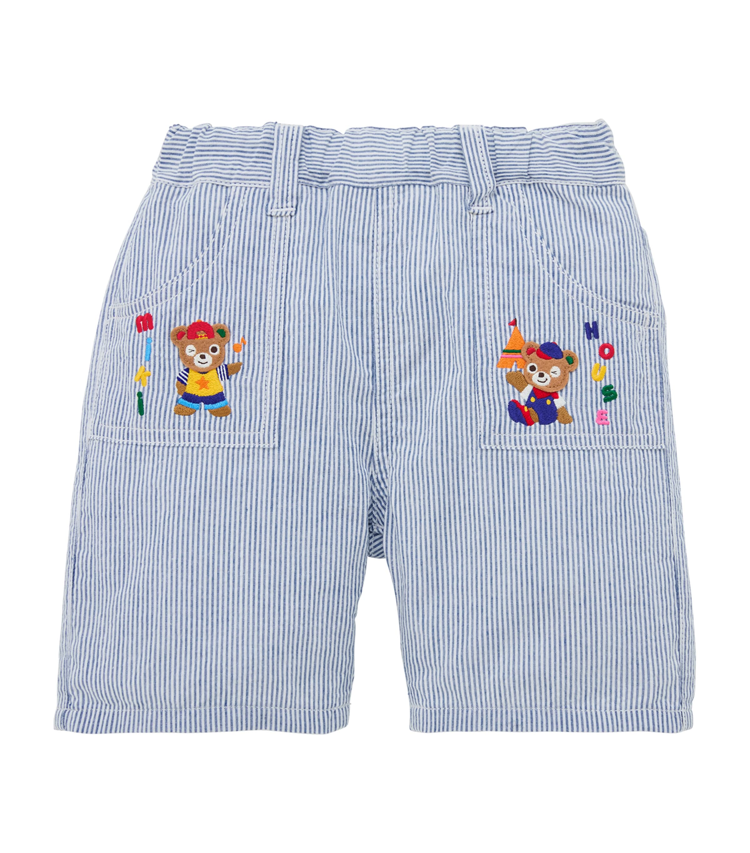 Miki House Cotton Stripe Bear Shorts (2-5 Years)