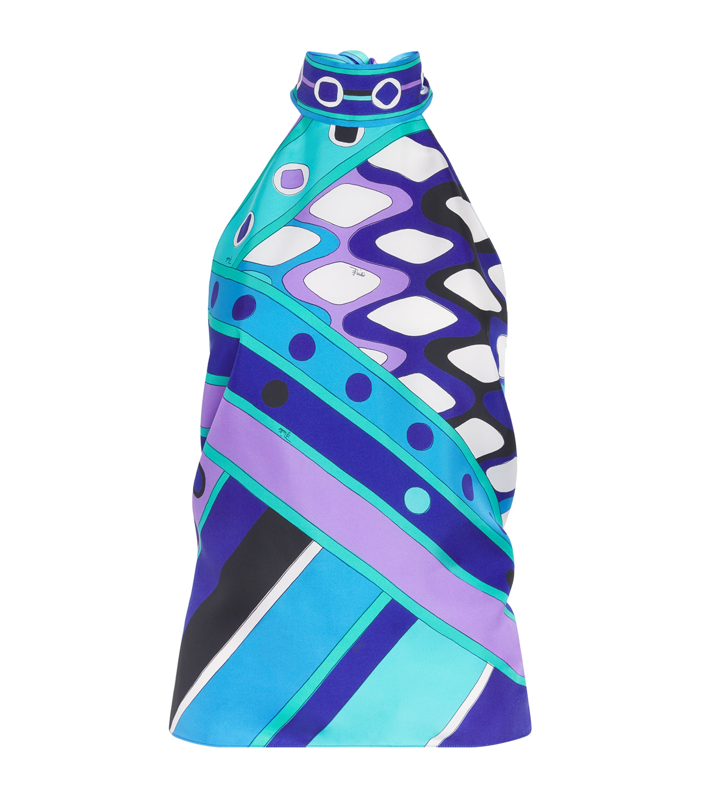PUCCI Womens Silk Halterneck Scarf Top